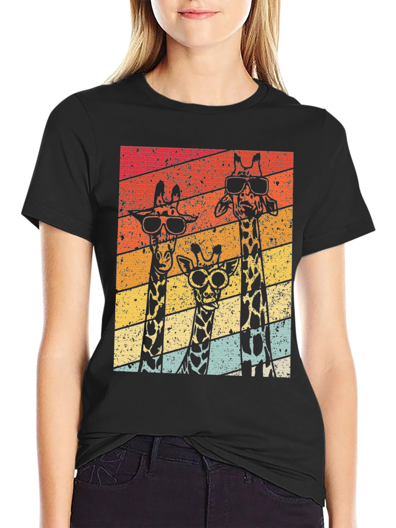 Retro Giraffe T-Shirt - Cool Animal Tee