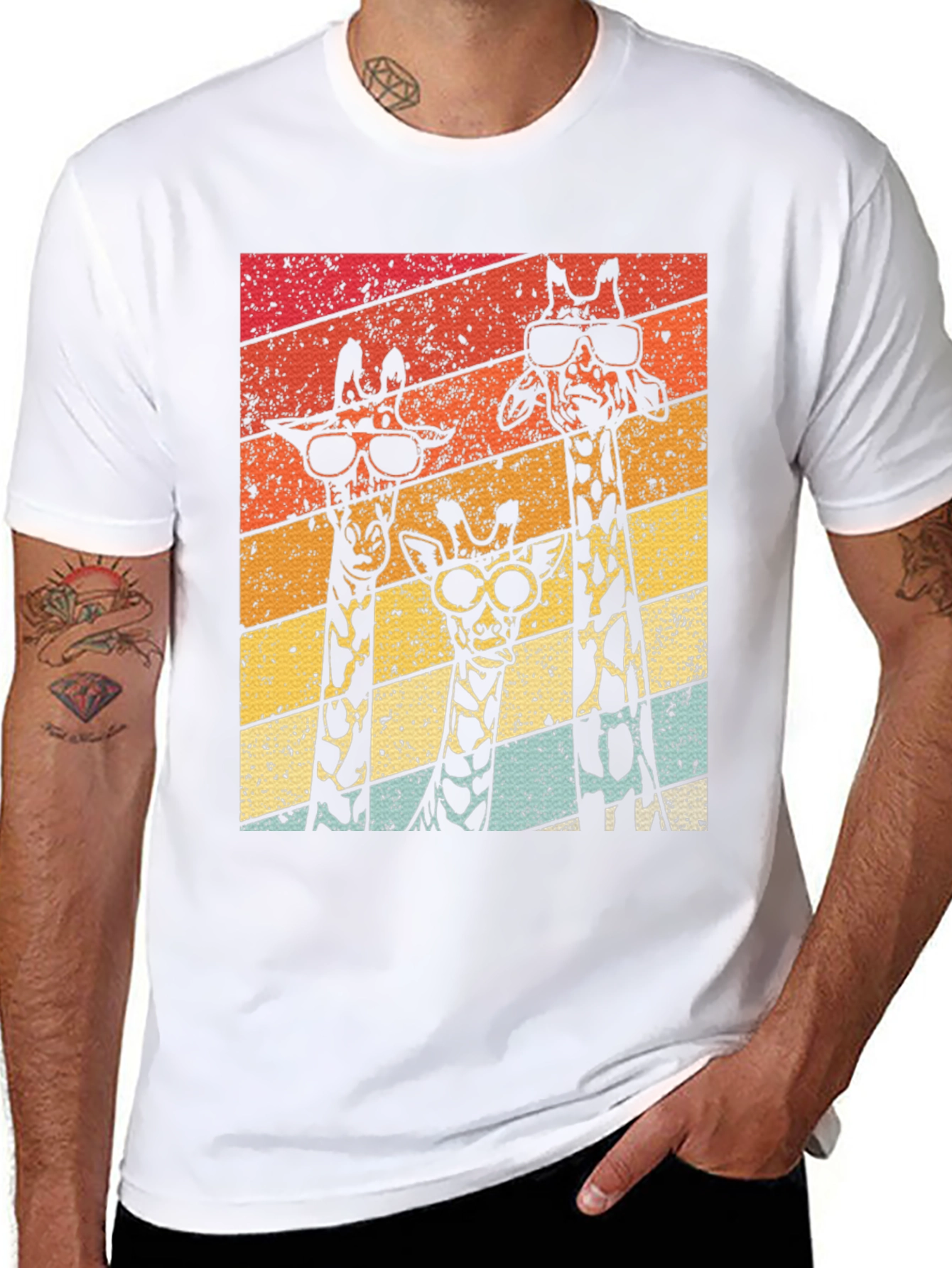 Retro Giraffe T-Shirt - Cool Animal Tee