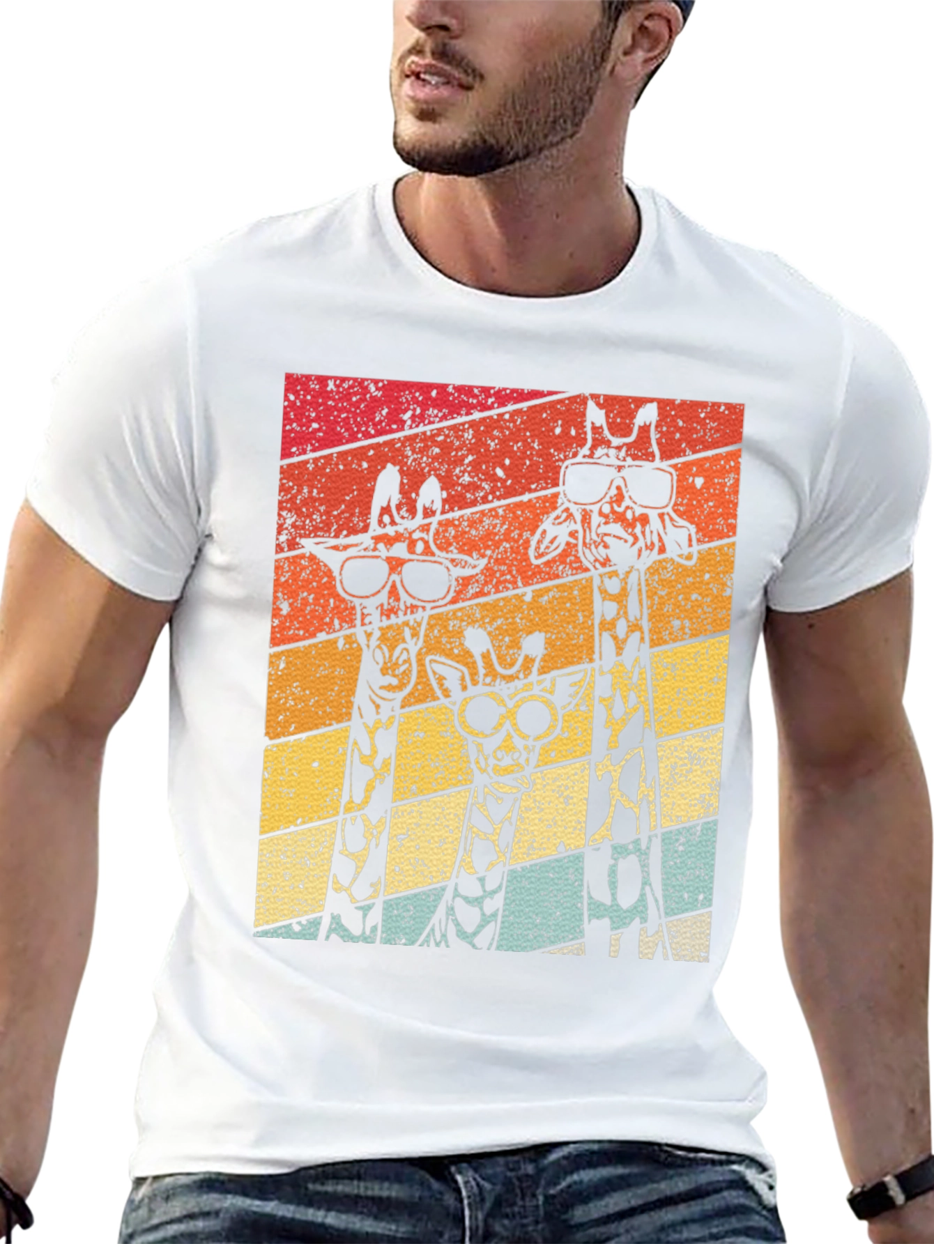 Retro Giraffe T-Shirt - Cool Animal Tee
