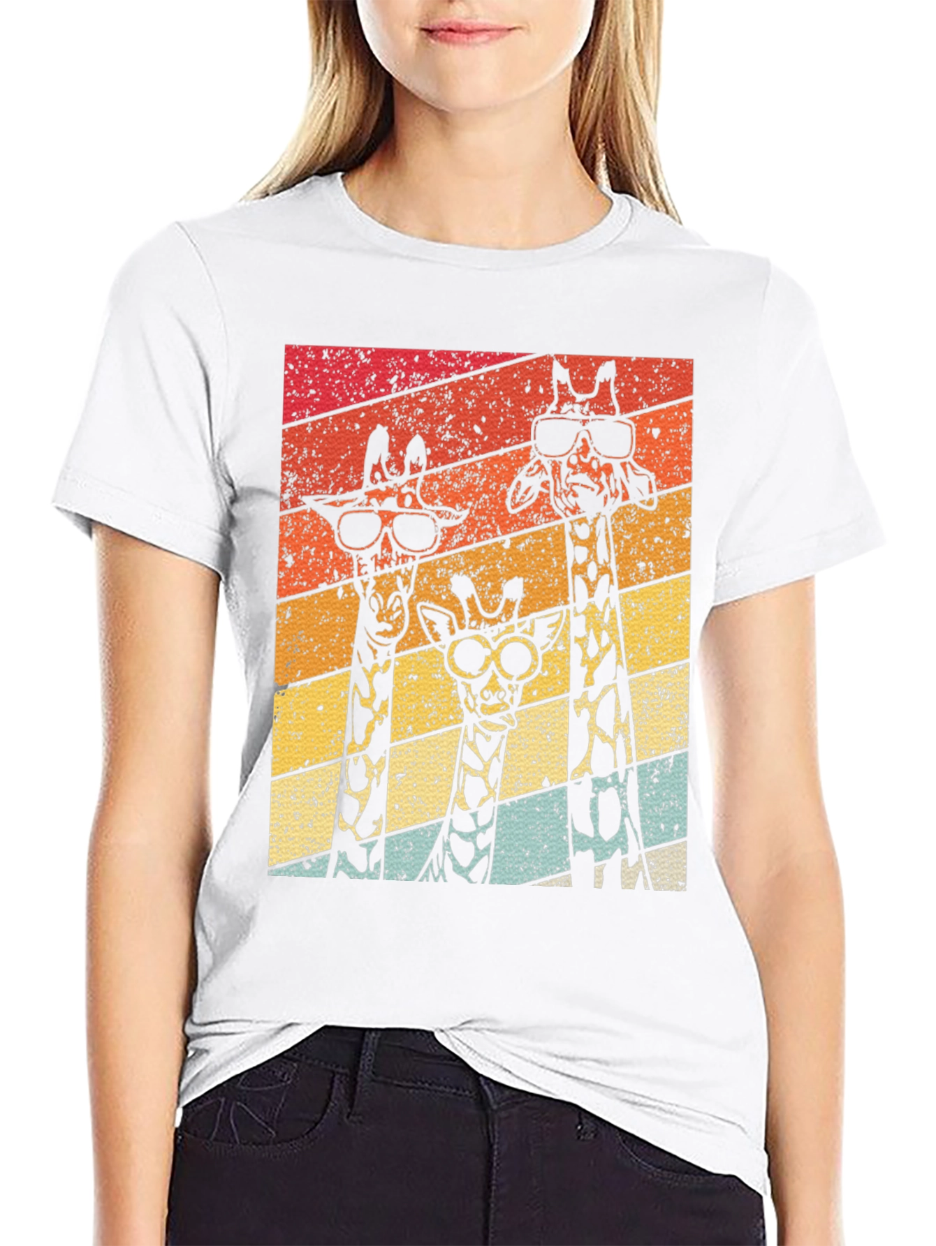 Retro Giraffe T-Shirt - Cool Animal Tee