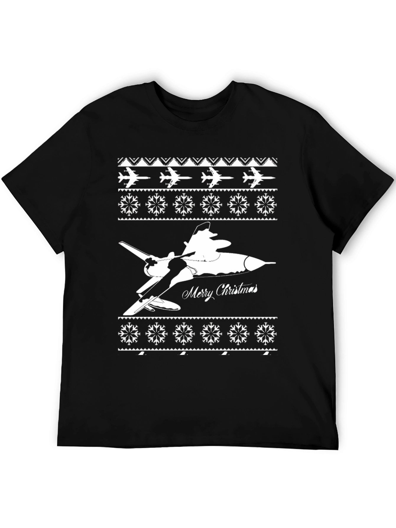 Military Jet Christmas Sweater Style T-Shirt