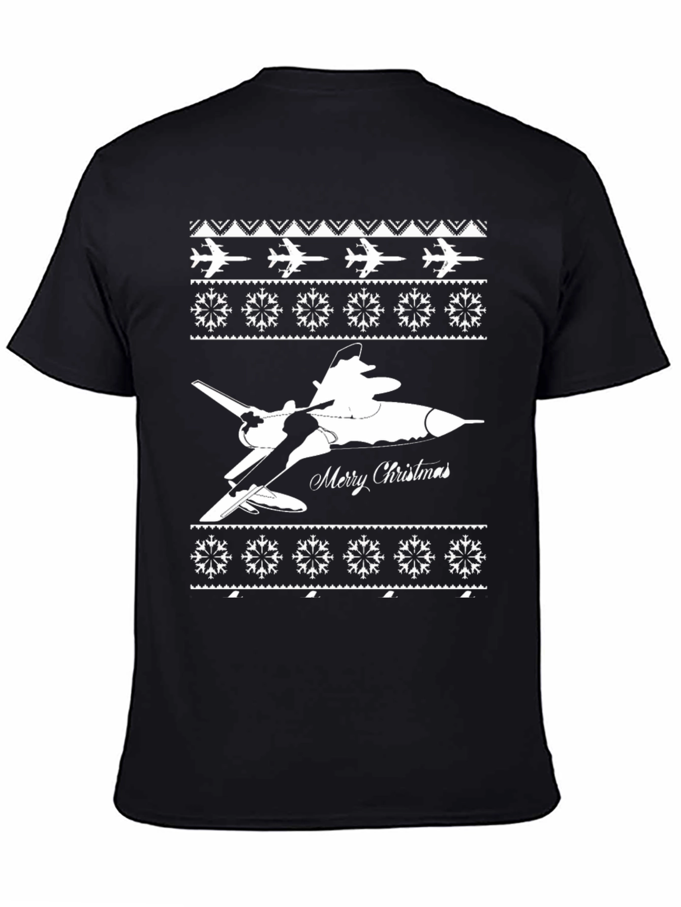 Military Jet Christmas Sweater Style T-Shirt