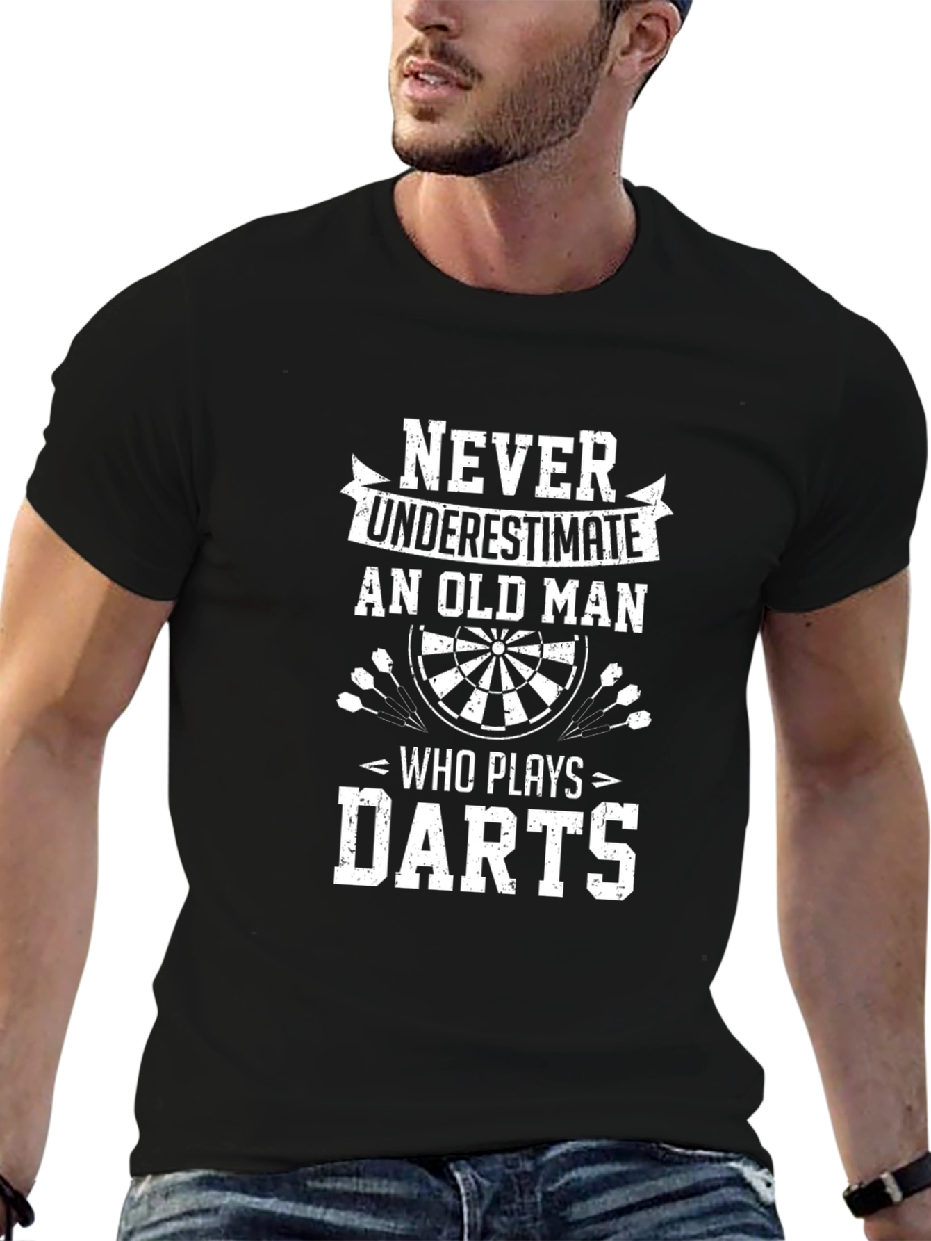 Never Underestimate Old Man Who Plays Darts T-Shirt