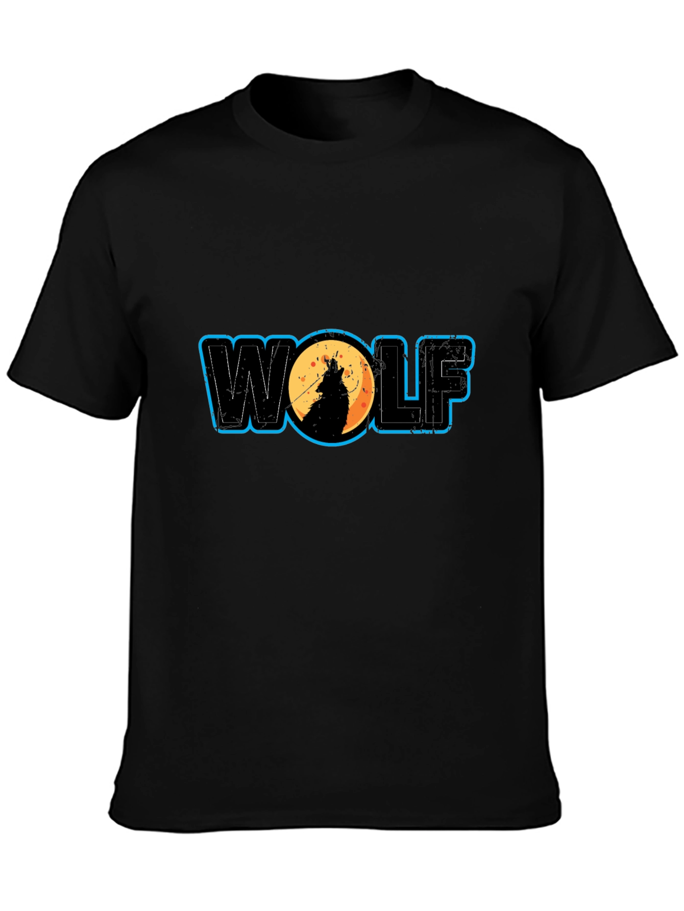 Wolf Howling Moon Graphic Tee - Black
