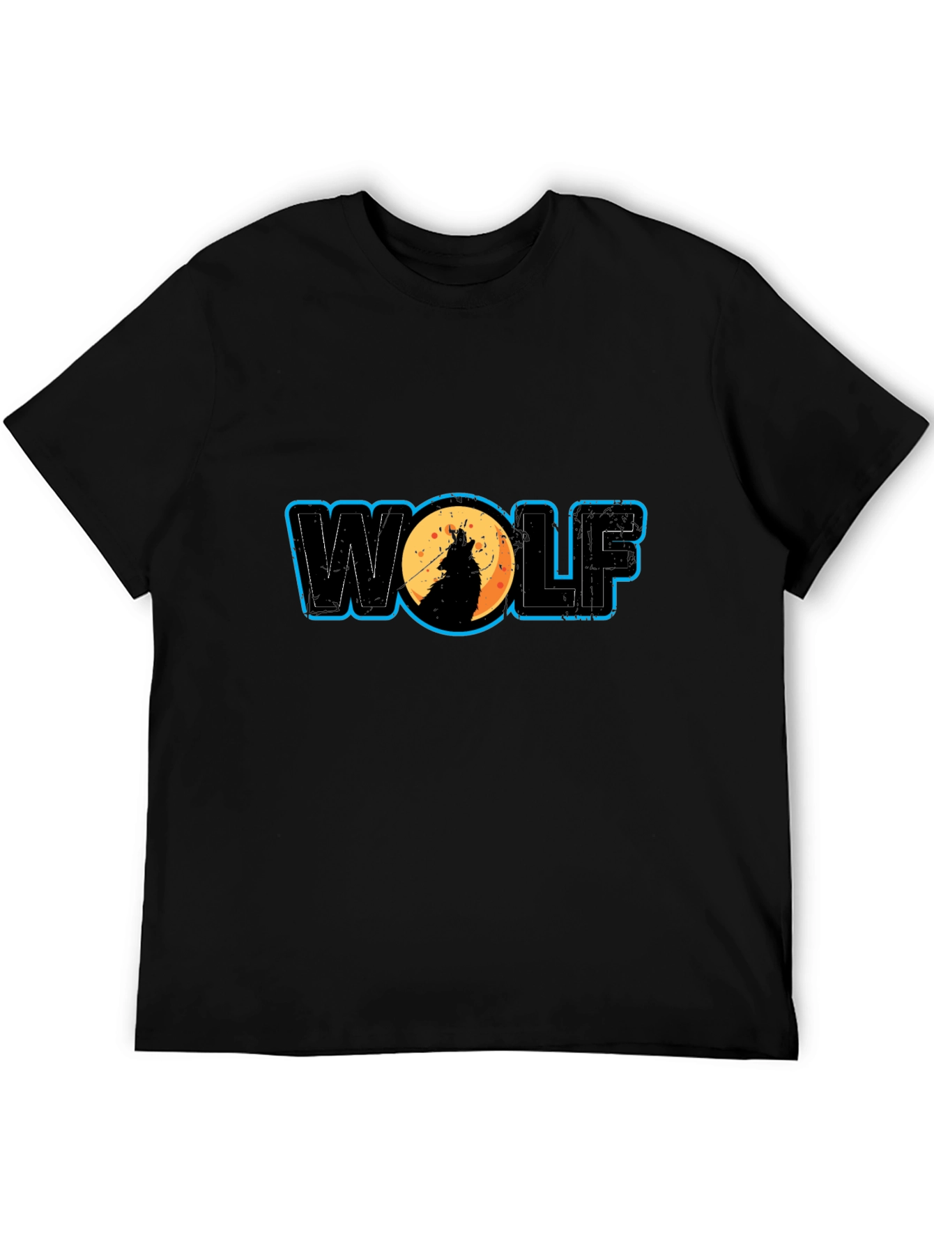 Wolf Howling Moon Graphic Tee - Black
