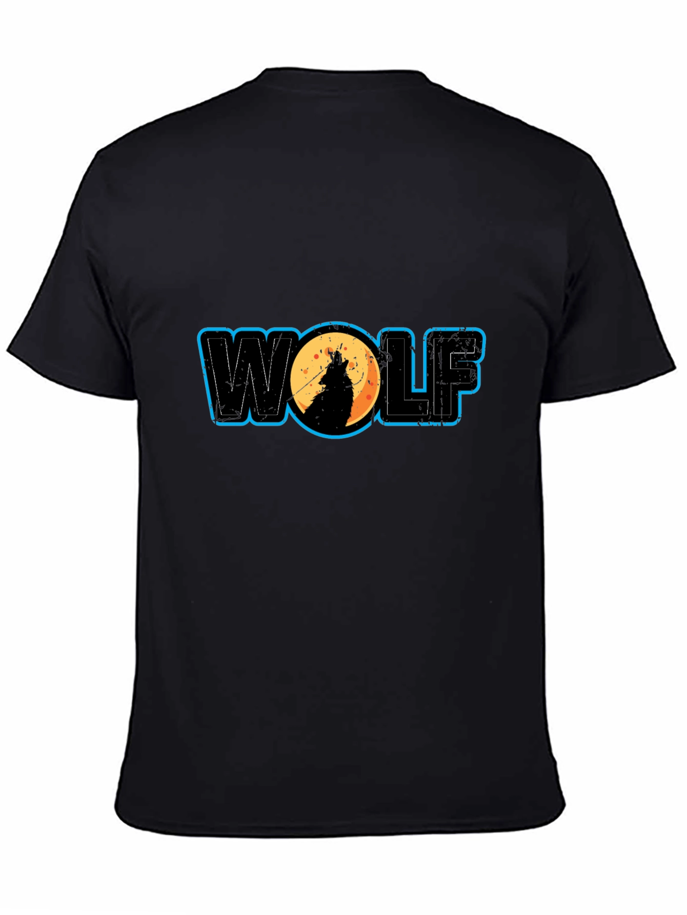 Wolf Howling Moon Graphic Tee - Black