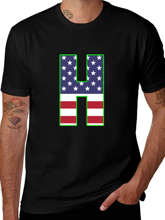 American Flag Letter H T-Shirt