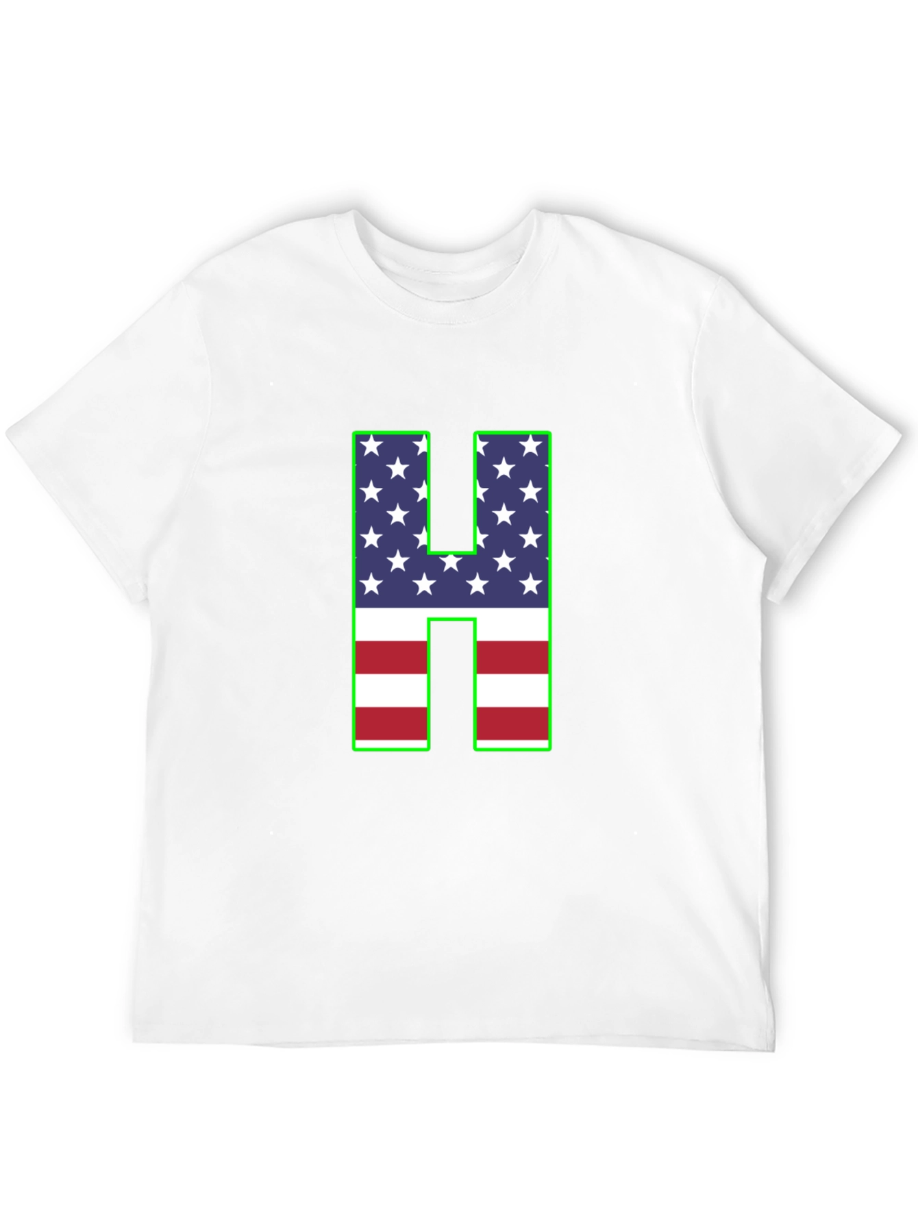 American Flag Letter H T-Shirt