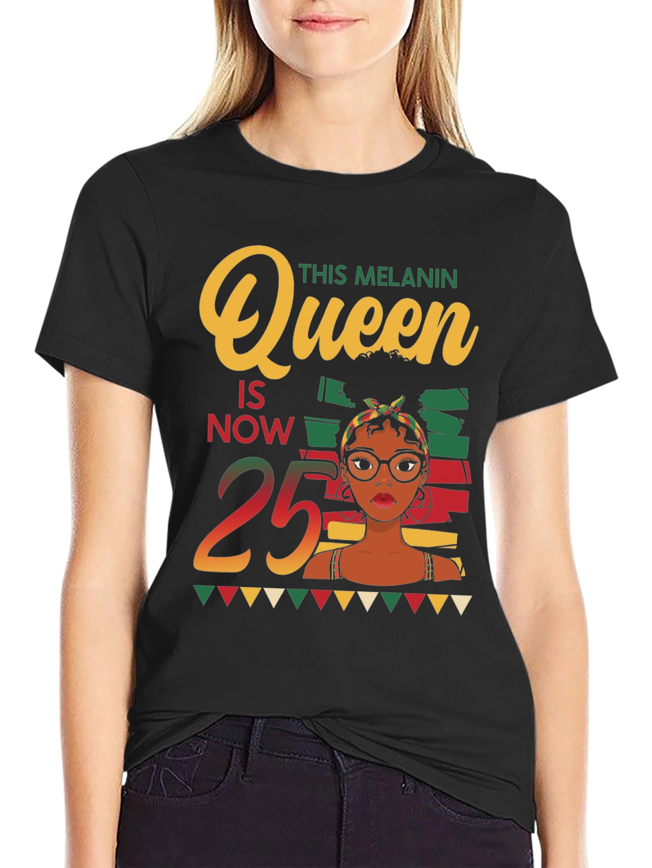 Melanin Queen 25th Birthday T-Shirt