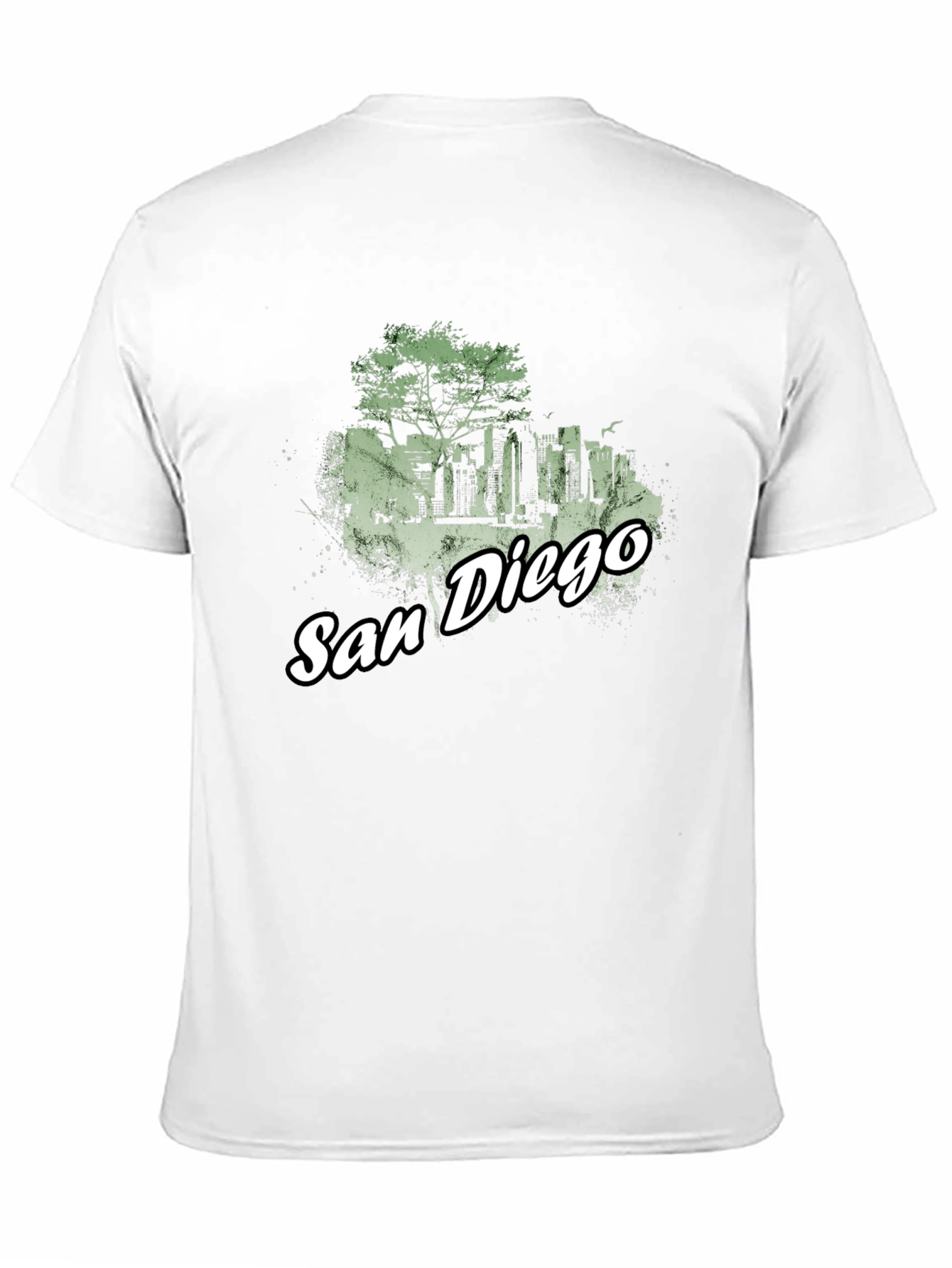 San Diego Skyline Graphic Tee - Black Cotton T-Shirt