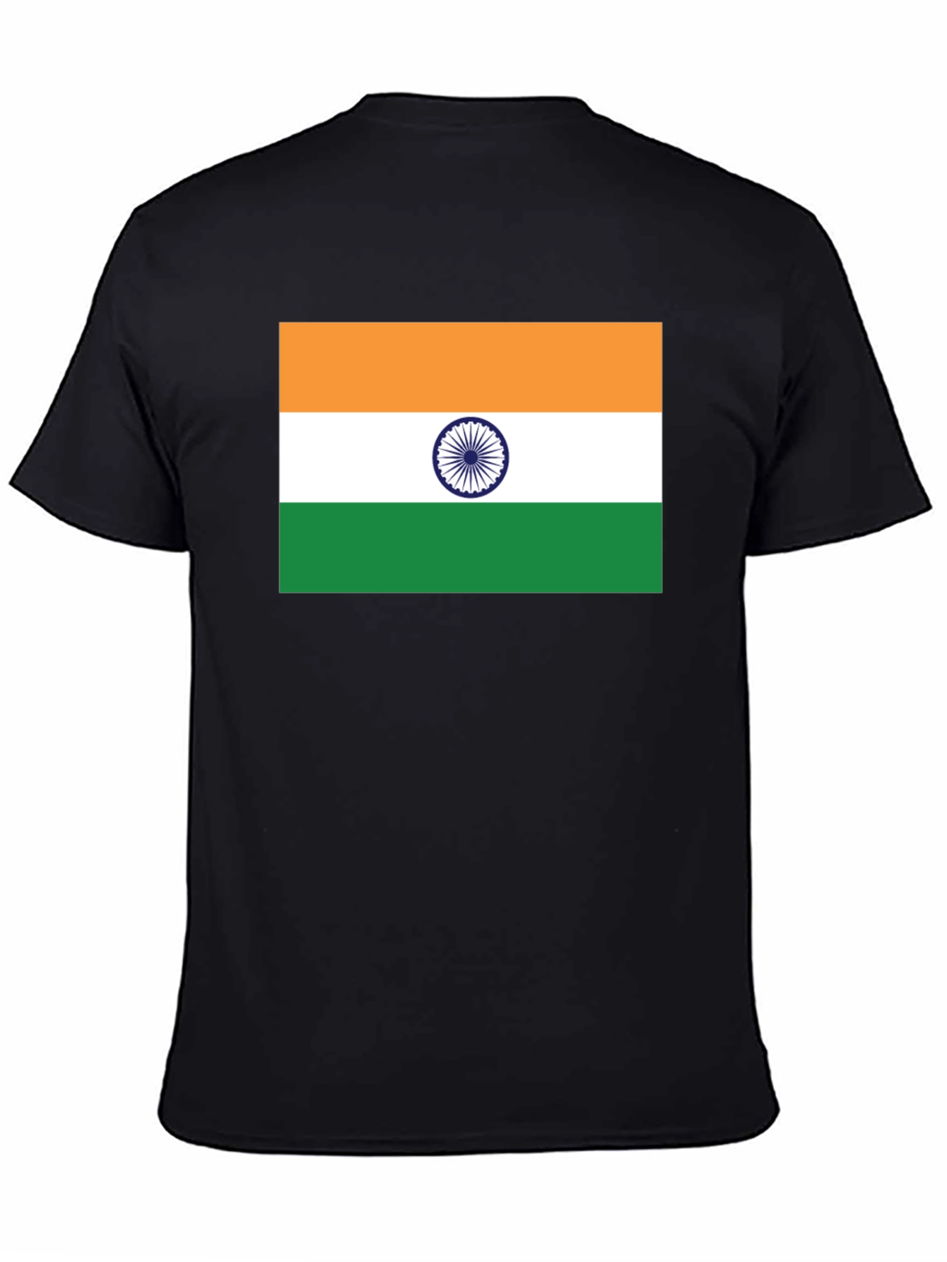 India Flag Graphic Tee - Black Cotton Blend
