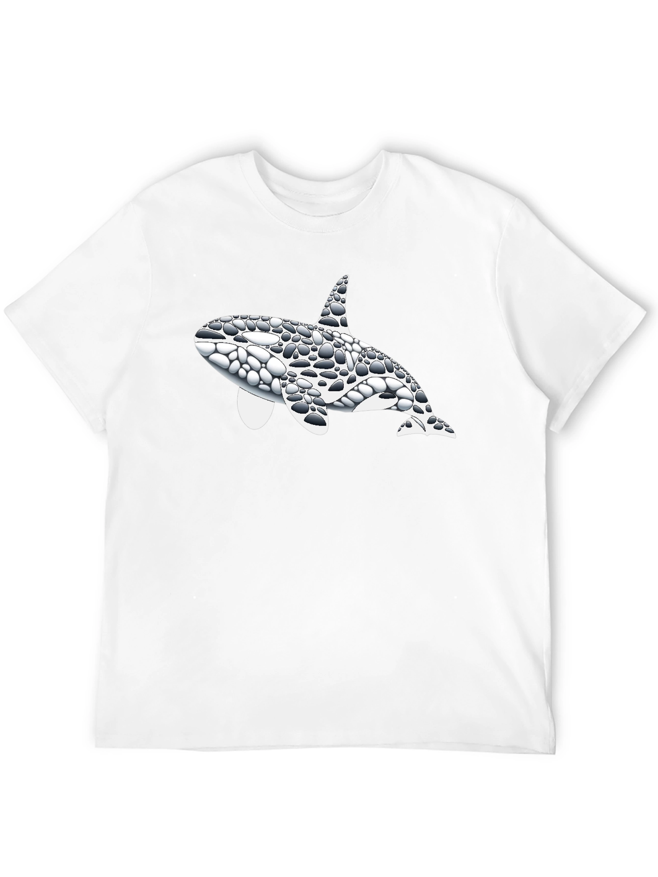 Orca Whale Pebble Print Black T-Shirt