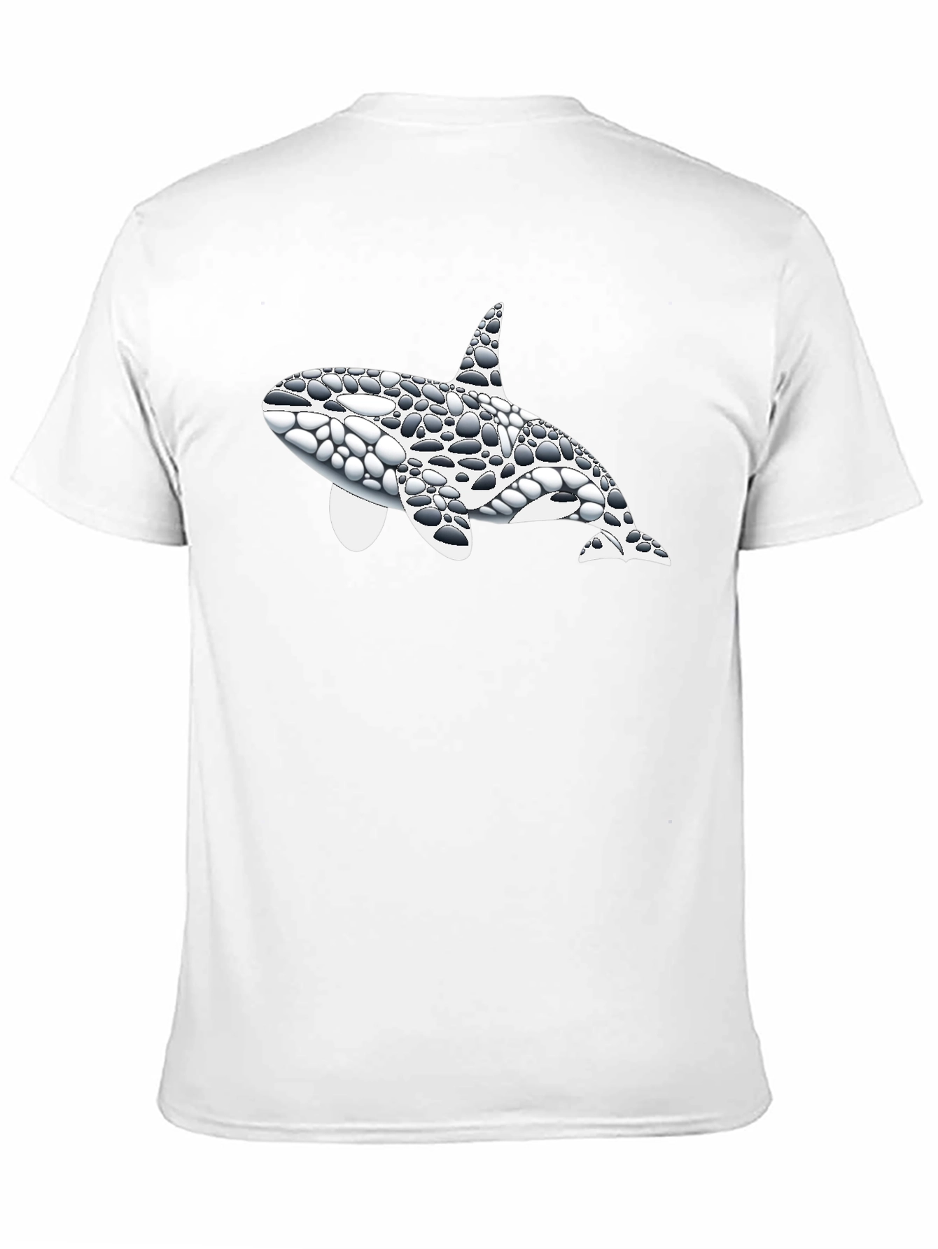 Orca Whale Pebble Print Black T-Shirt