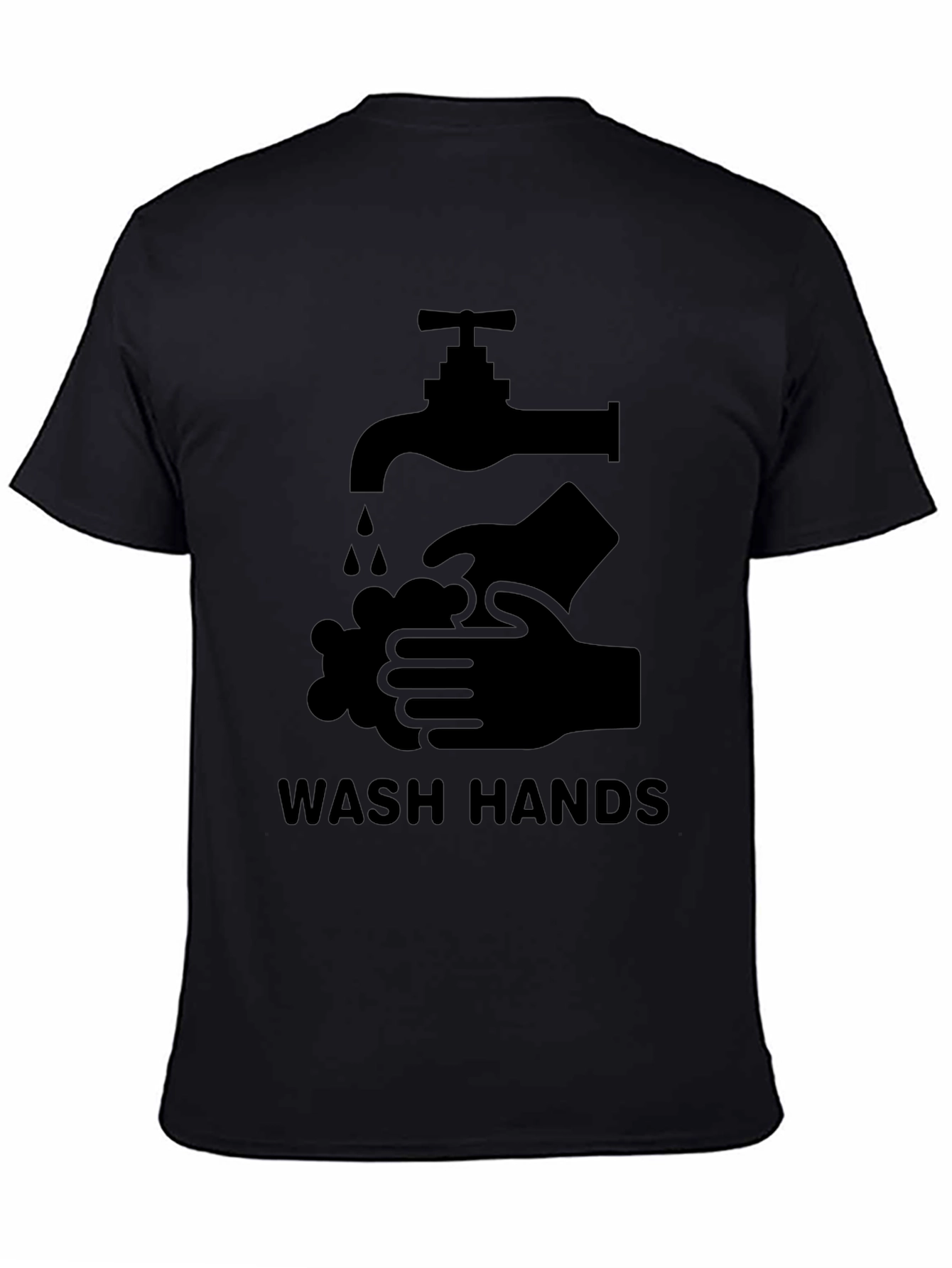Wash Hands Graphic Tee - Black Unisex T-Shirt