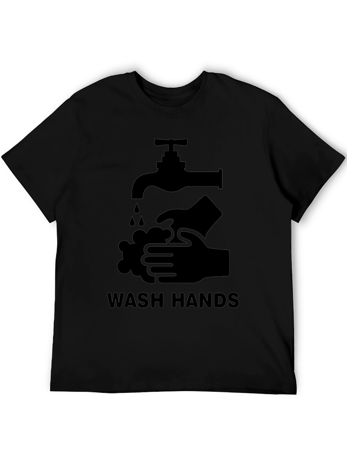 Wash Hands Graphic Tee - Black Unisex T-Shirt