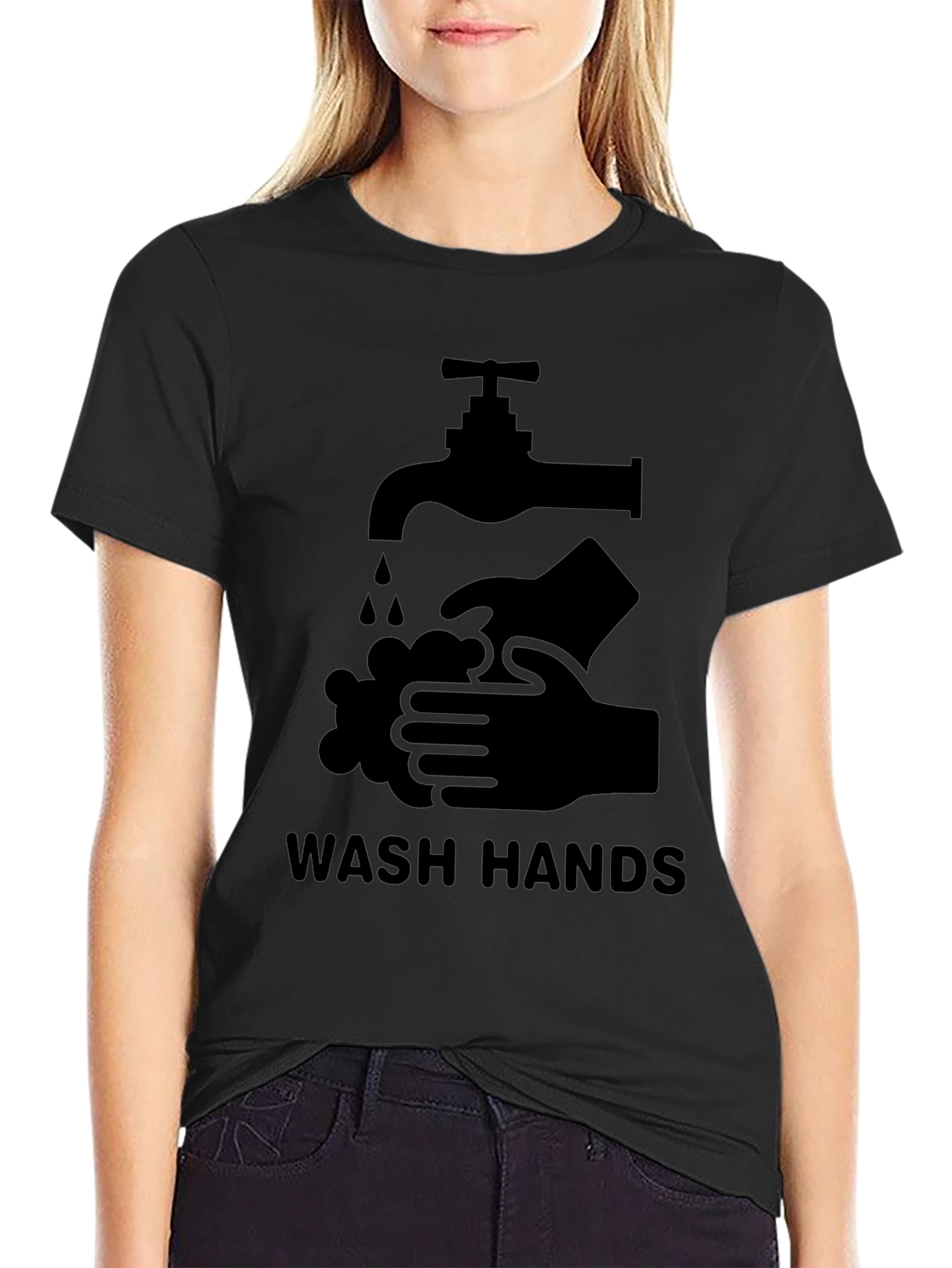 Wash Hands Graphic Tee - Black Unisex T-Shirt