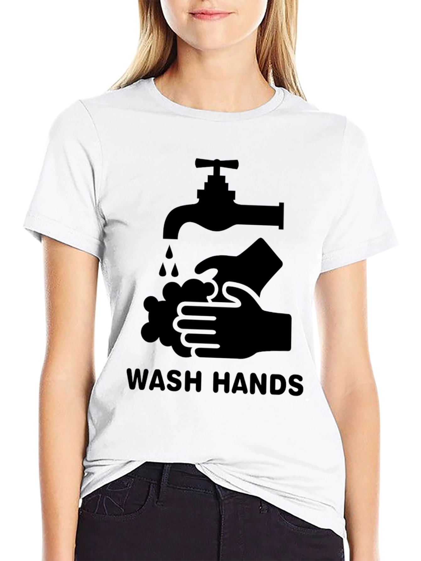 Wash Hands Graphic Tee - Black Unisex T-Shirt