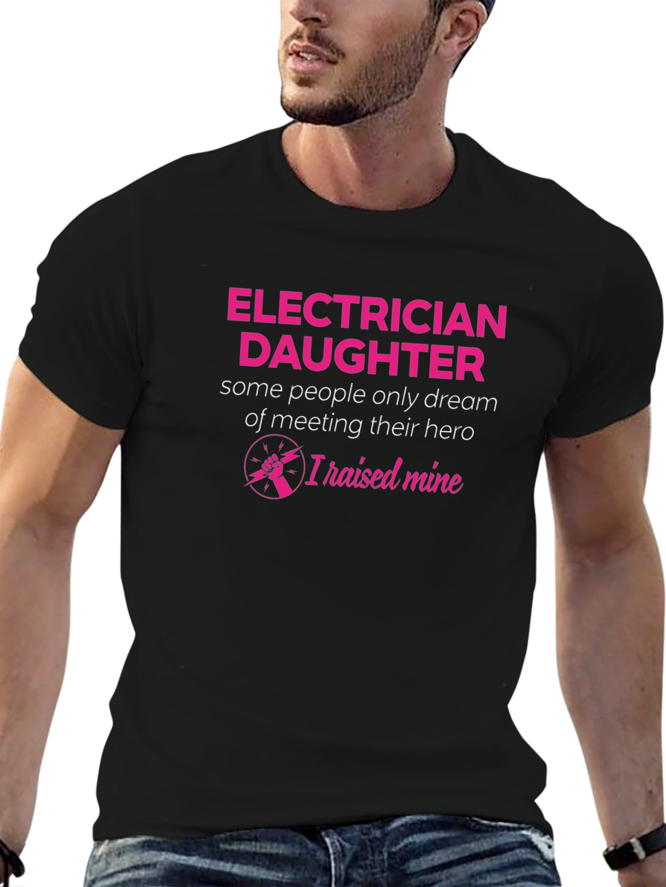 Electrician Daughter Hero T-Shirt Gift for Dad