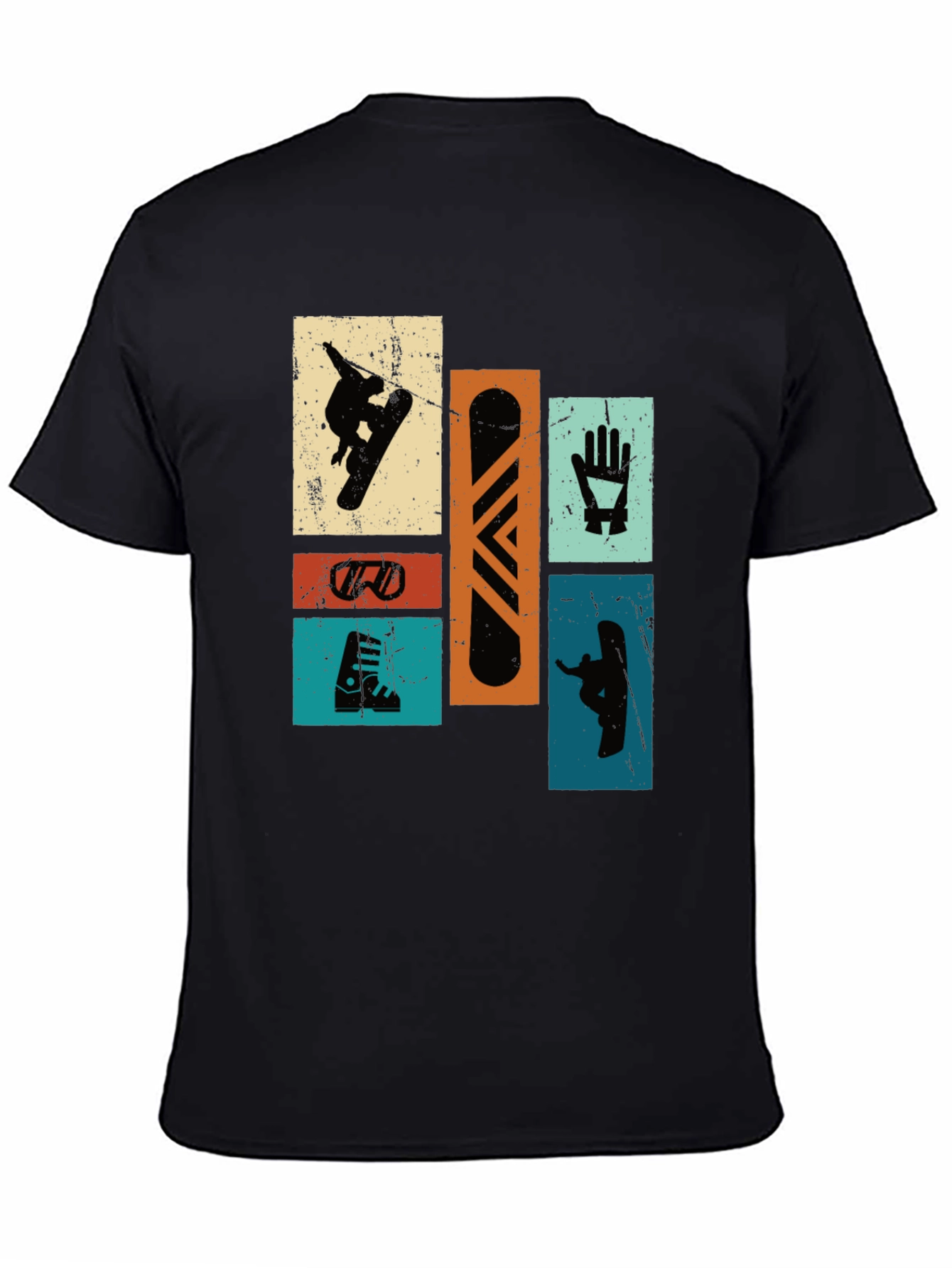 Retro Snowboarder T-Shirt - Black Graphic Tee