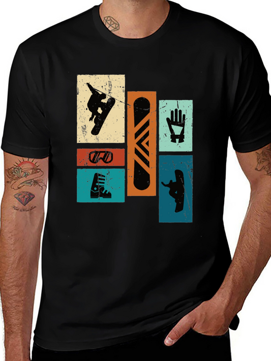 Retro Snowboarder T-Shirt - Black Graphic Tee