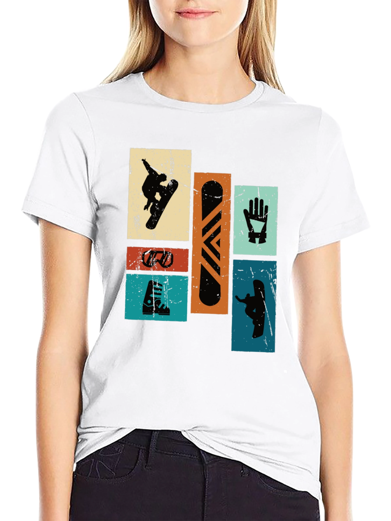 Retro Snowboarder T-Shirt - Black Graphic Tee