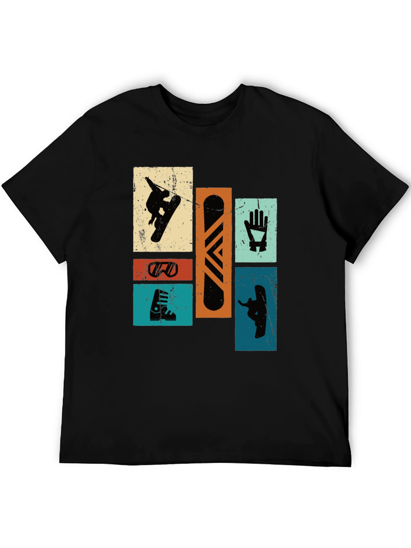Retro Snowboarder T-Shirt - Black Graphic Tee