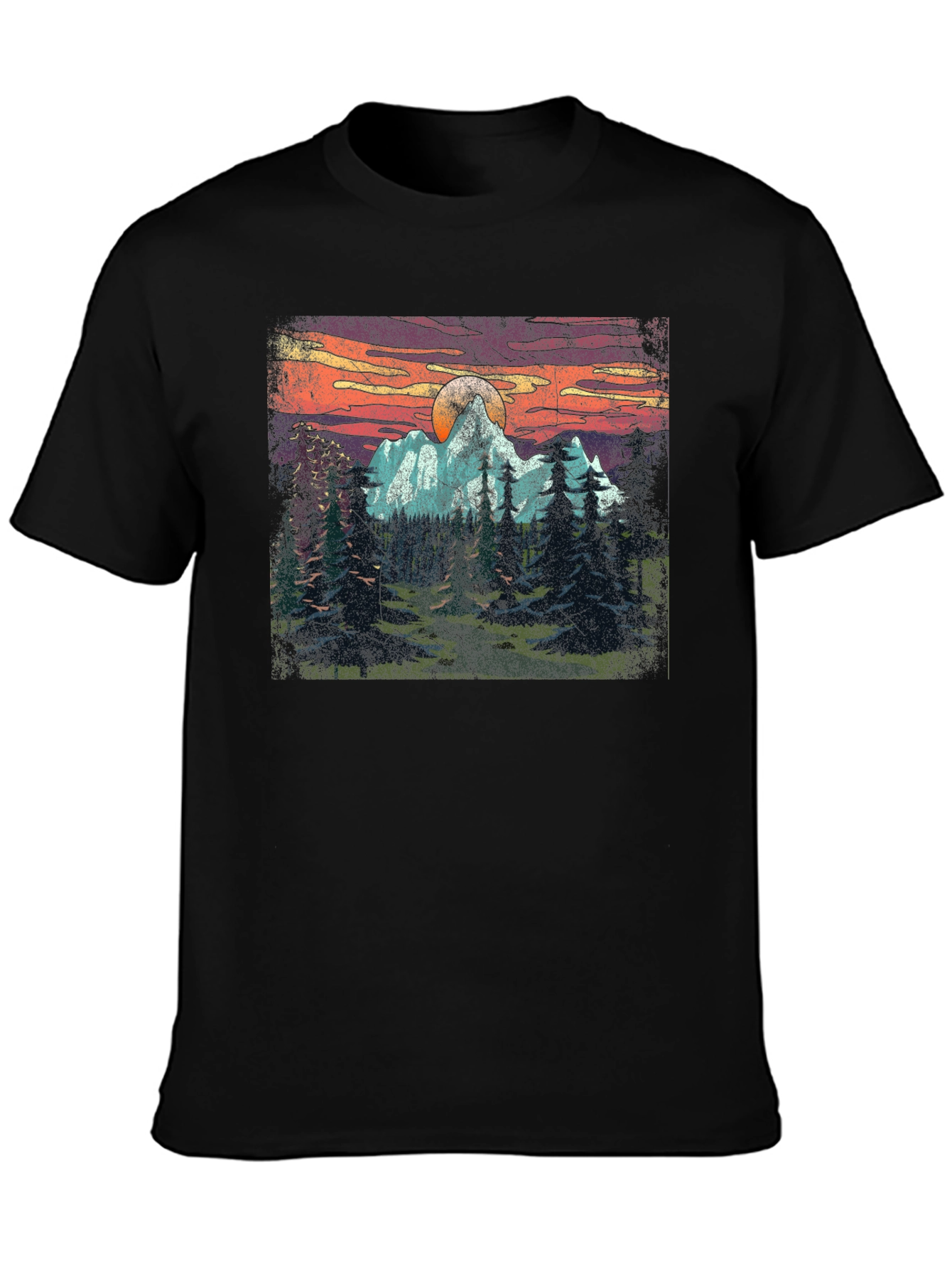 Mountain Sunset Graphic Tee - Adventure Awaits