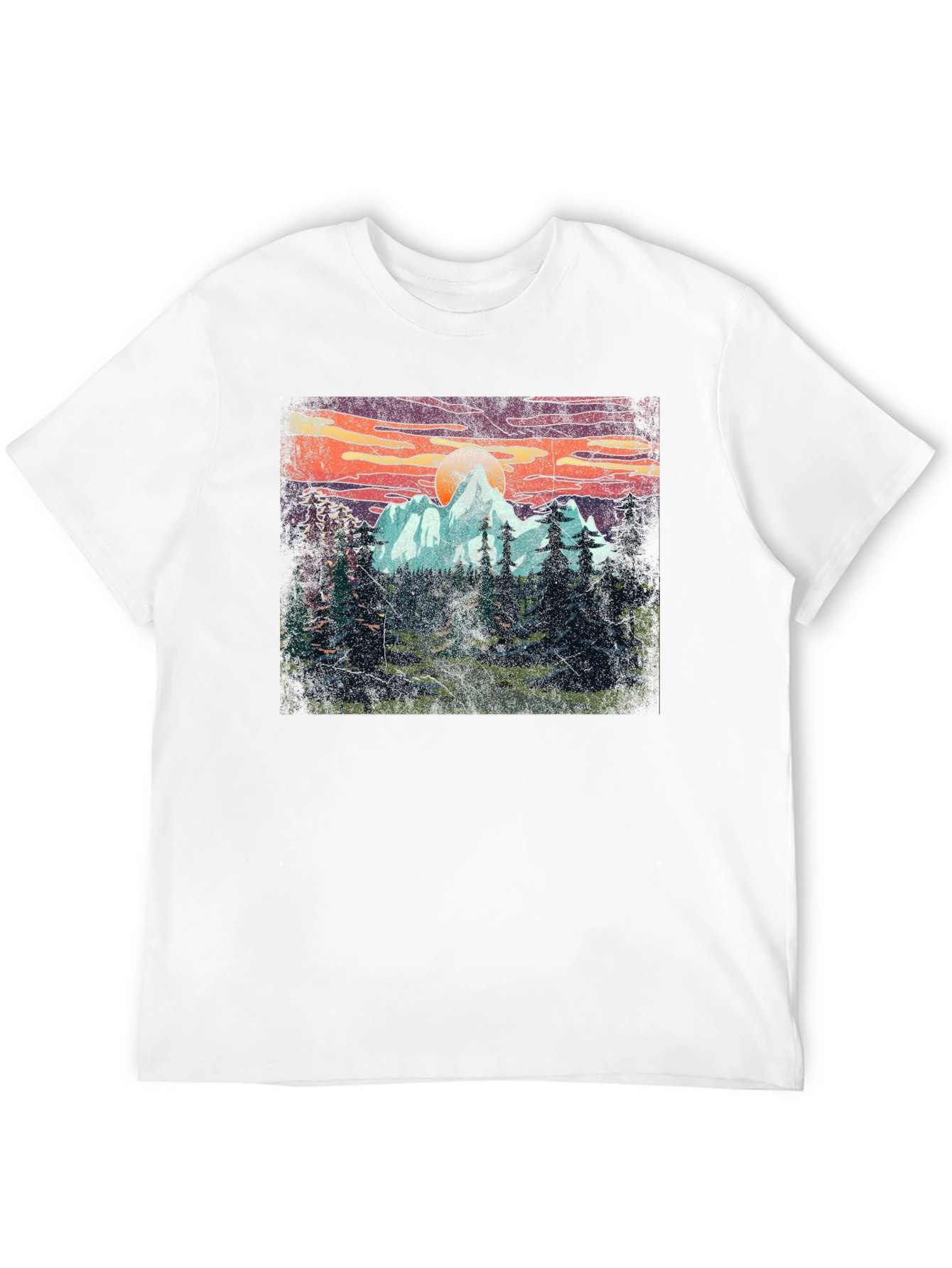 Mountain Sunset Graphic Tee - Adventure Awaits