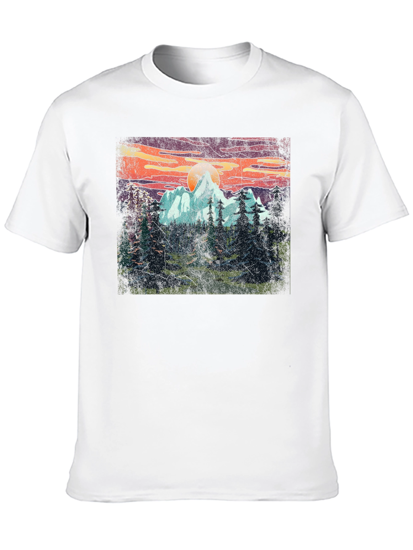 Mountain Sunset Graphic Tee - Adventure Awaits