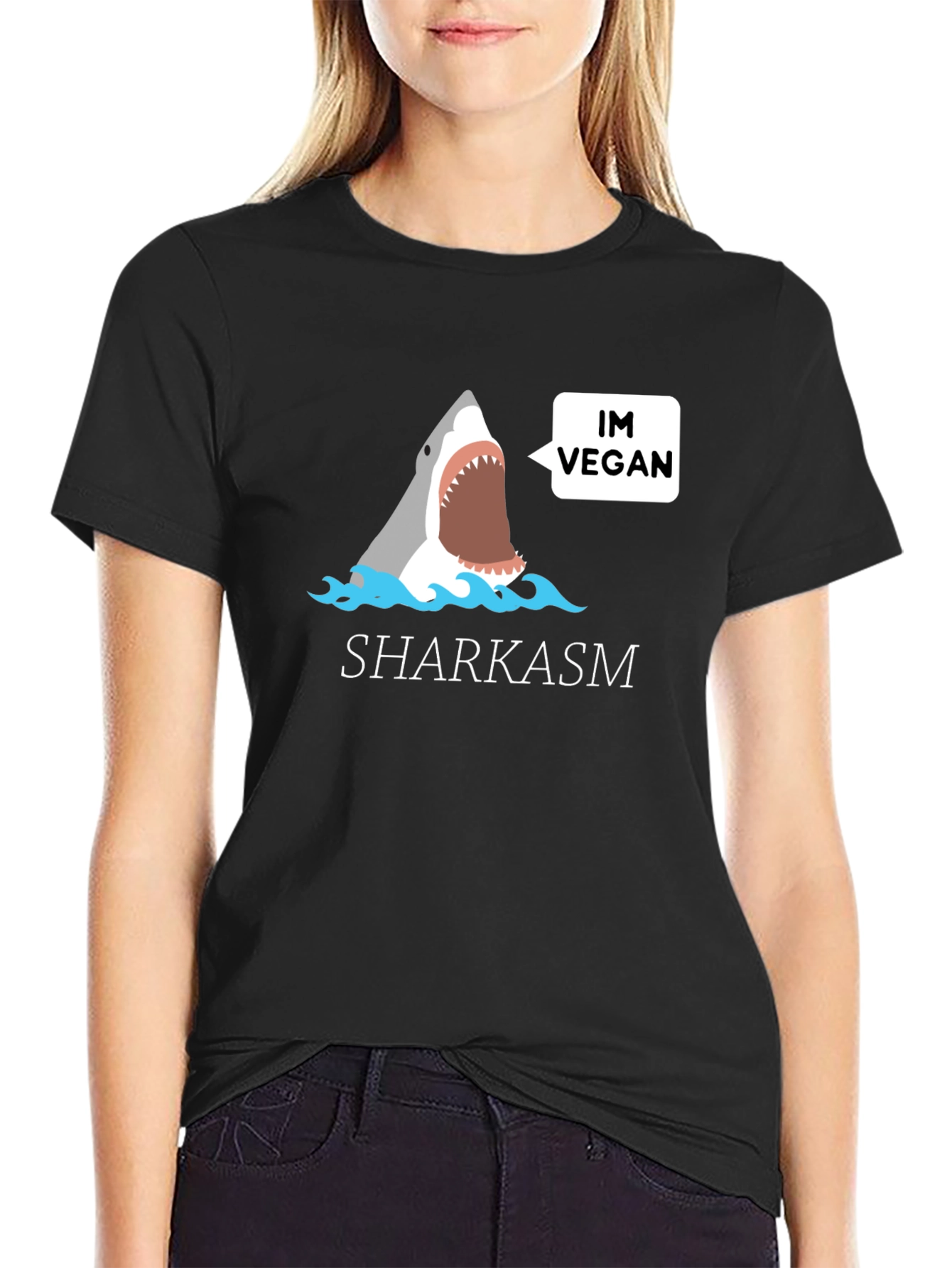 Vegan Shark T-Shirt - Funny Sharkasm Tee