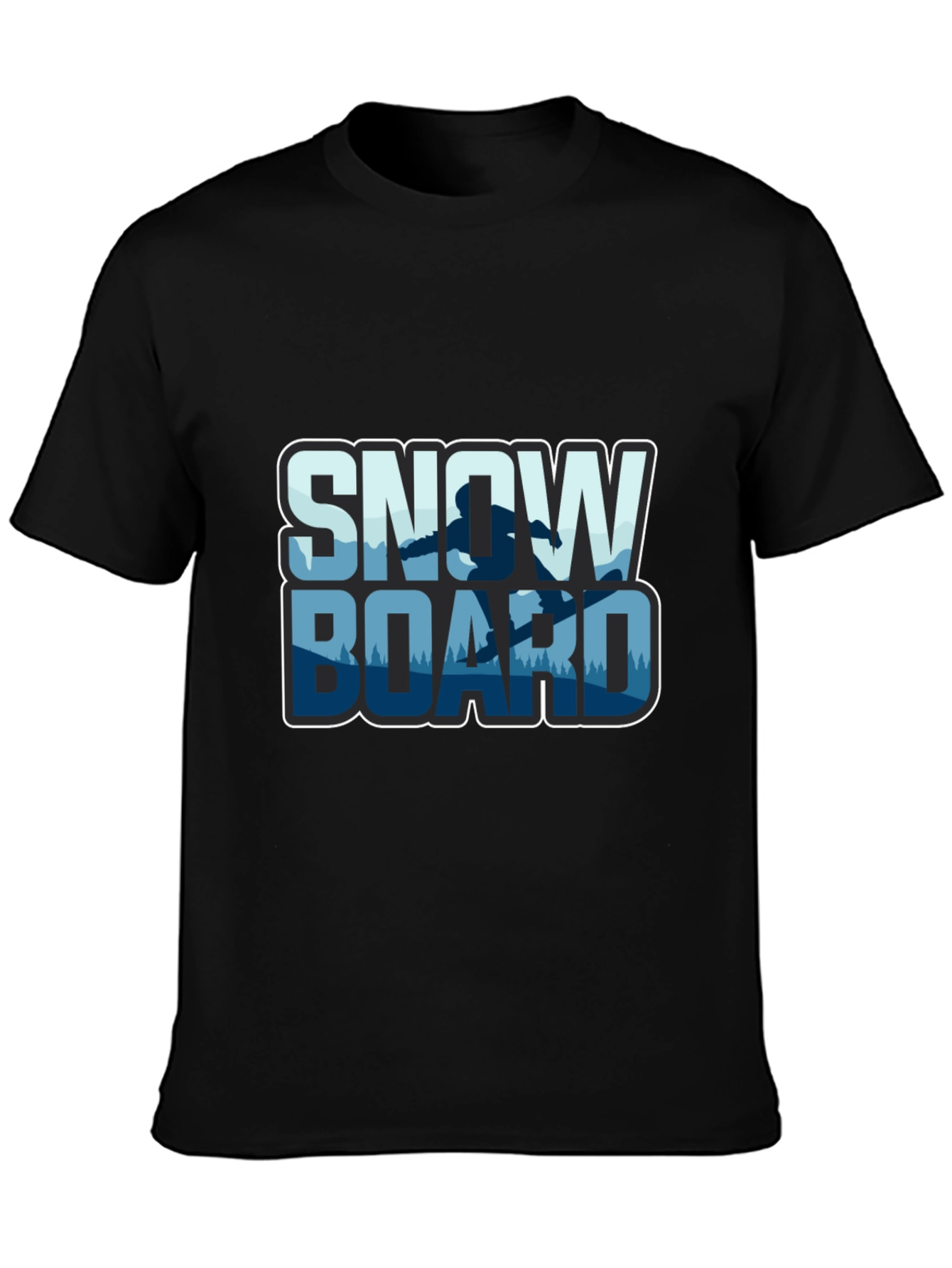 Snowboard T-Shirt - Black Graphic Tee