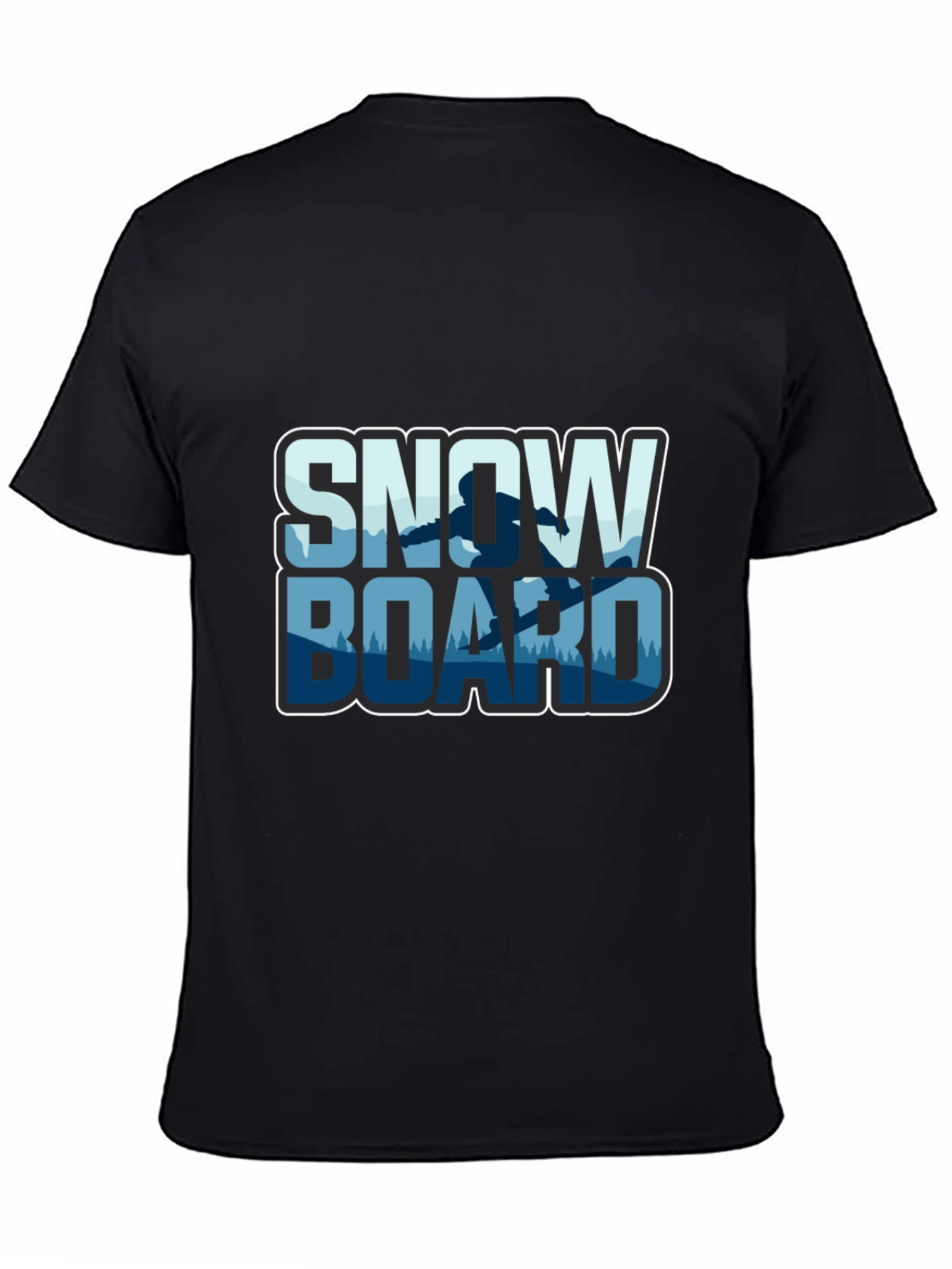 Snowboard T-Shirt - Black Graphic Tee