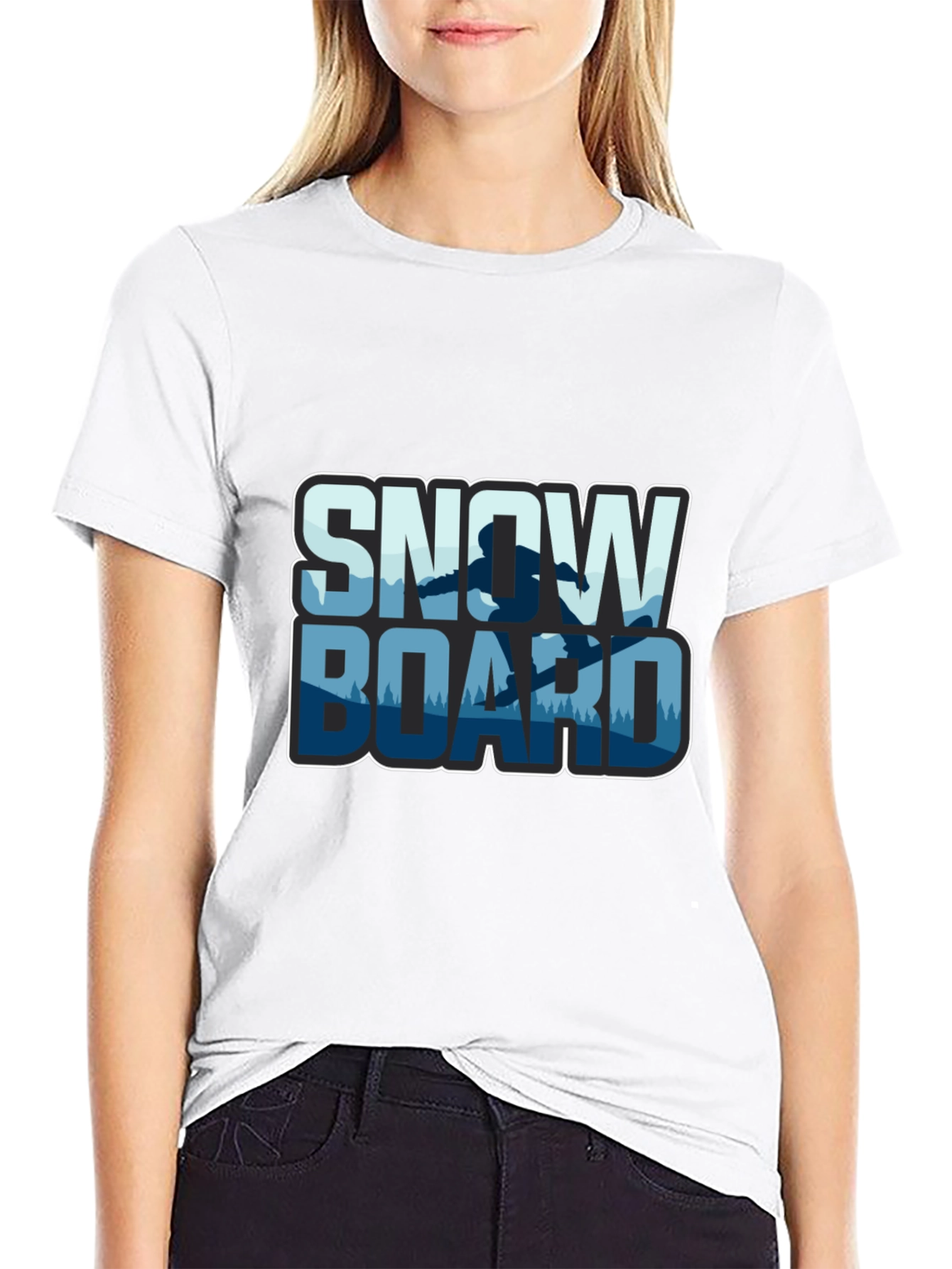 Snowboard T-Shirt - Black Graphic Tee