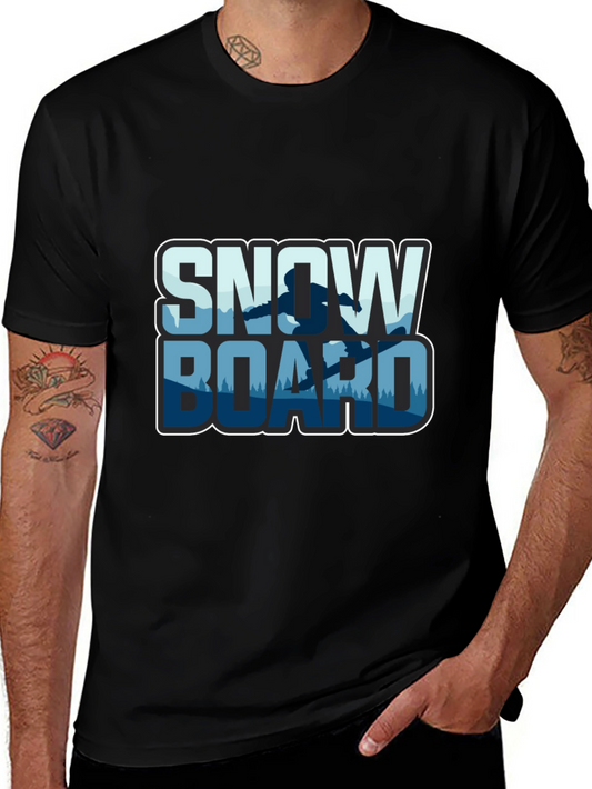 Snowboard T-Shirt - Black Graphic Tee