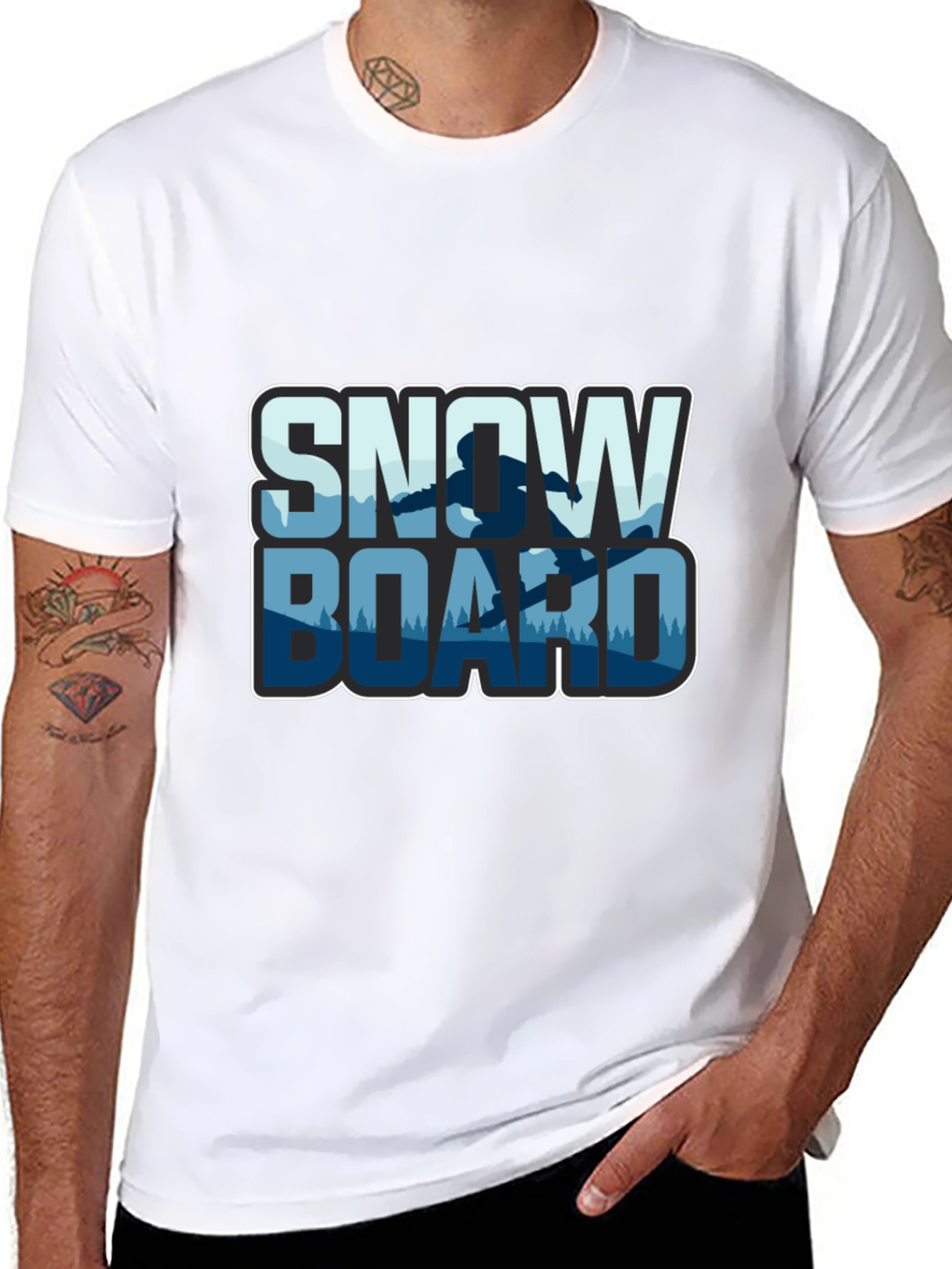 Snowboard T-Shirt - Black Graphic Tee