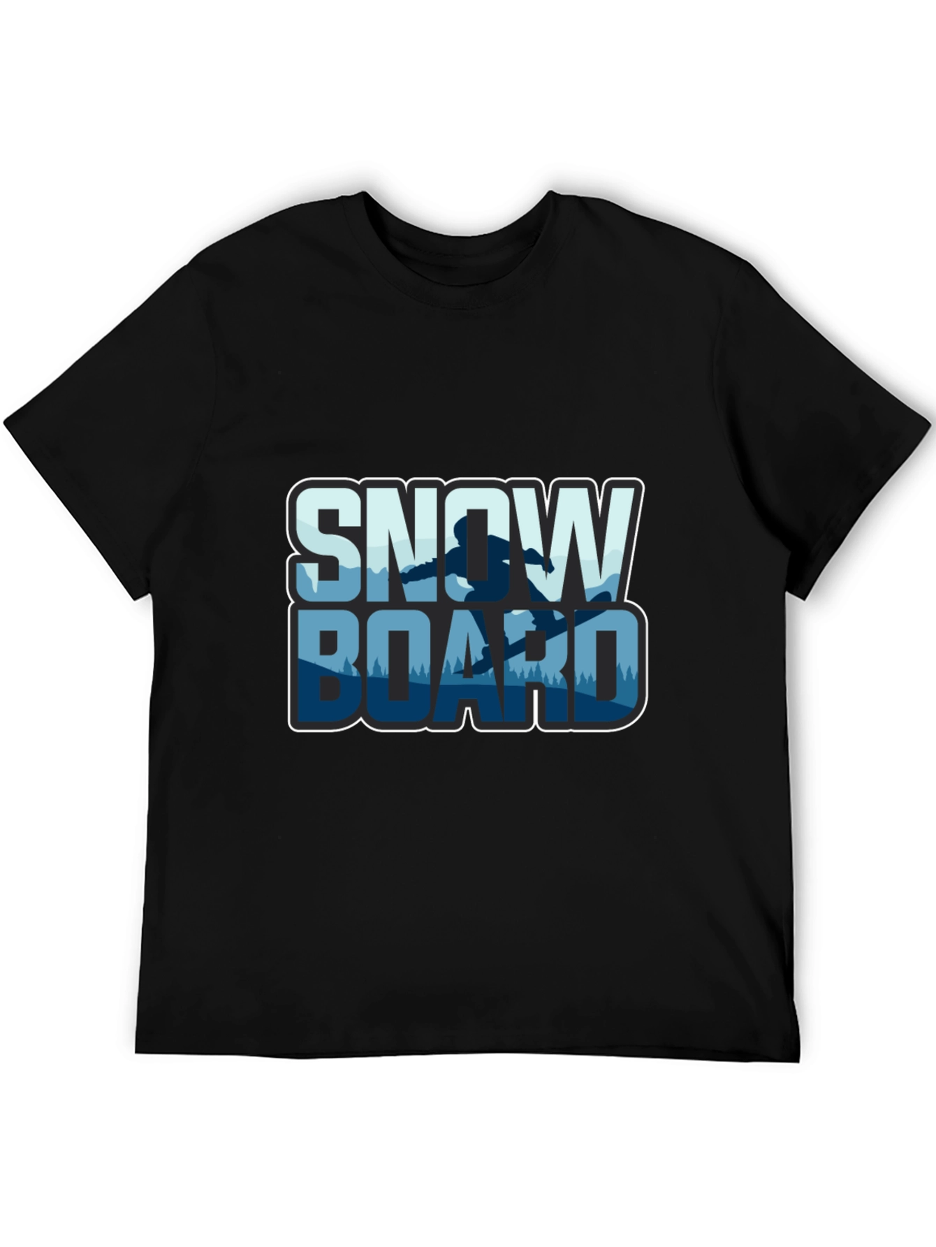 Snowboard T-Shirt - Black Graphic Tee
