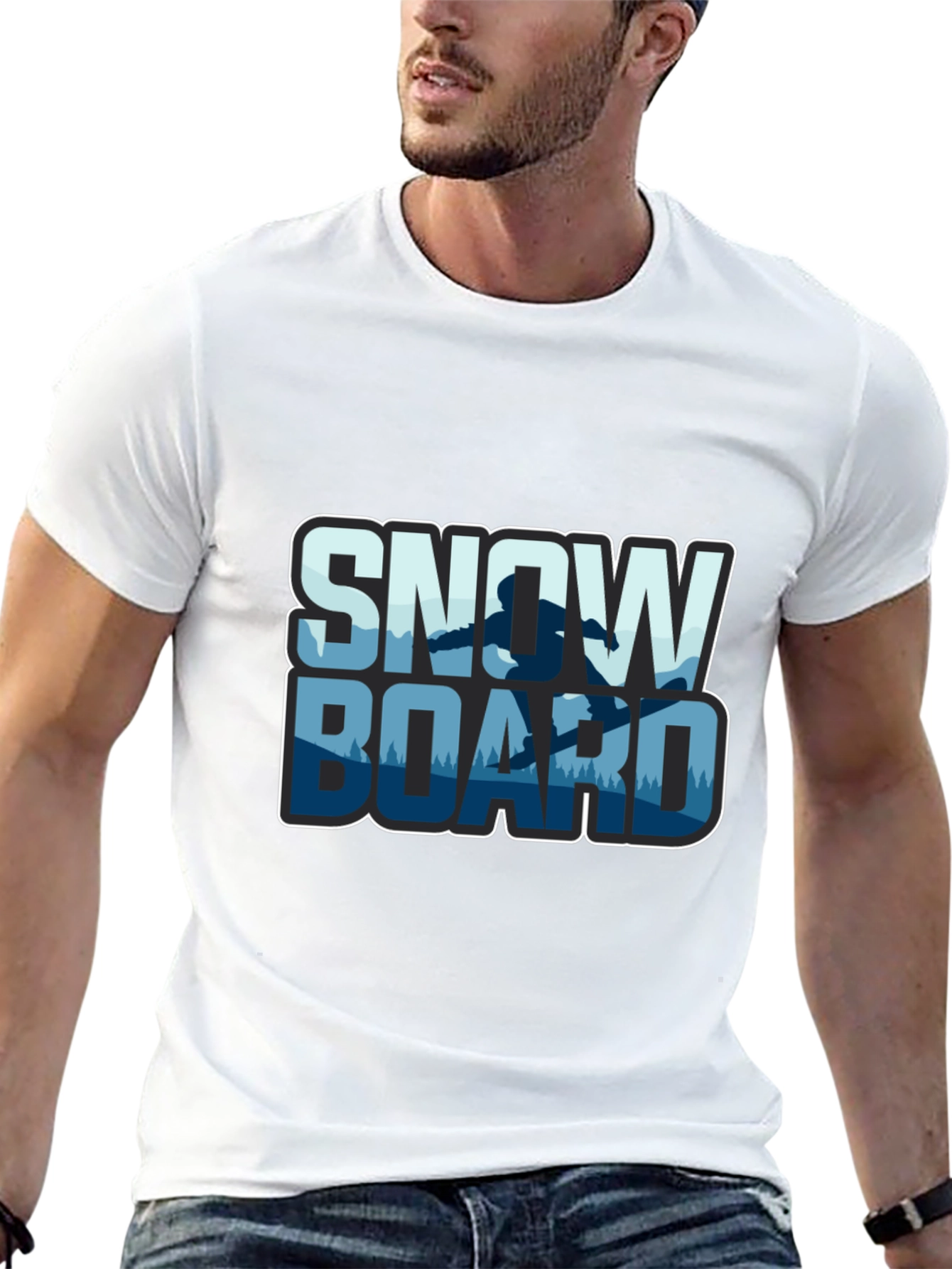 Snowboard T-Shirt - Black Graphic Tee