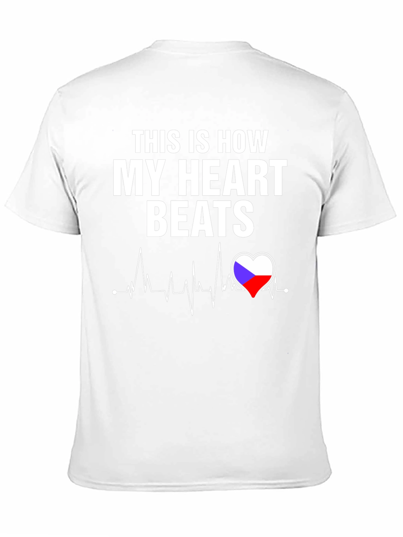Heartbeat T-Shirt - Czech Flag Heart
