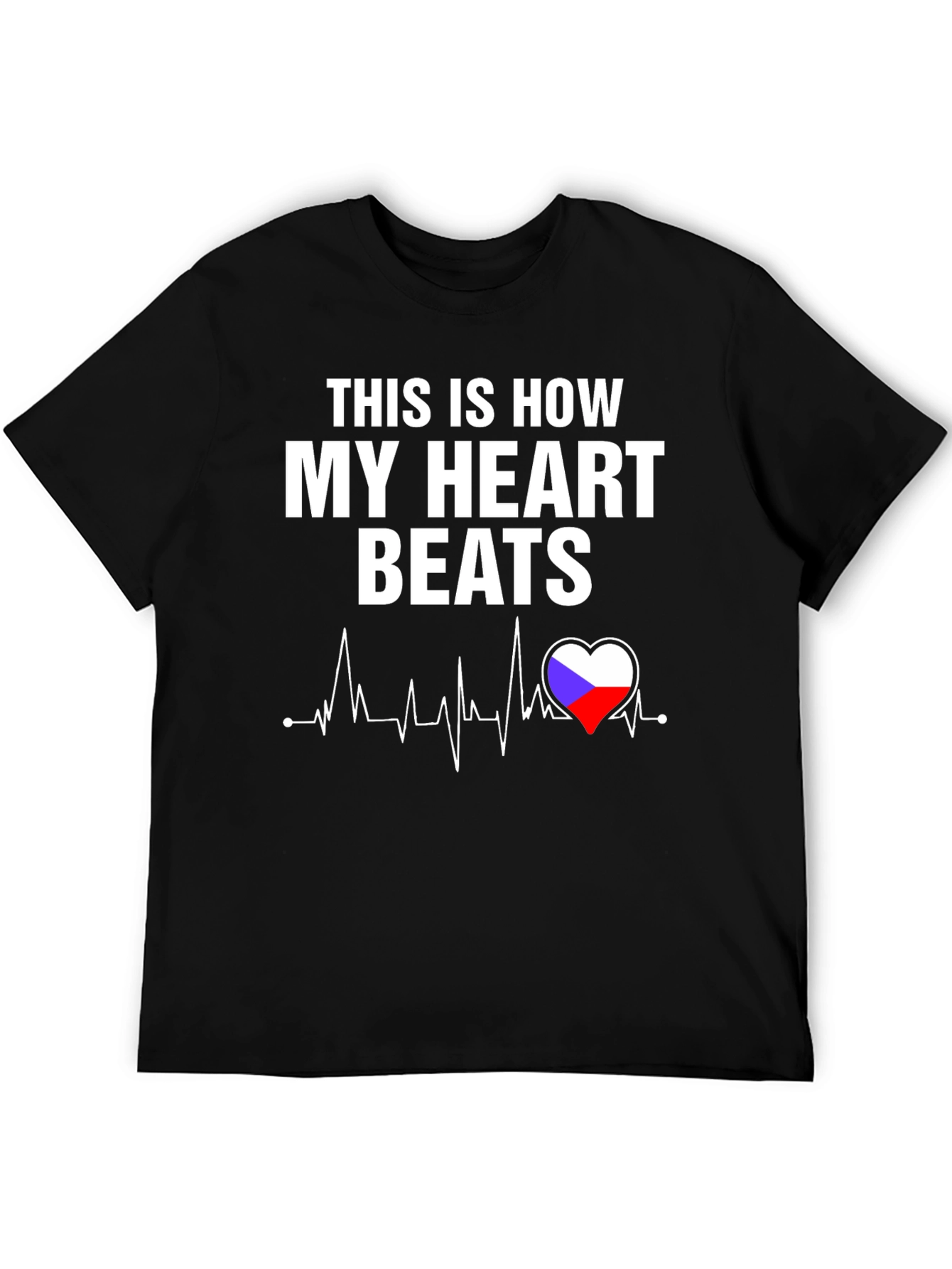 Heartbeat T-Shirt - Czech Flag Heart