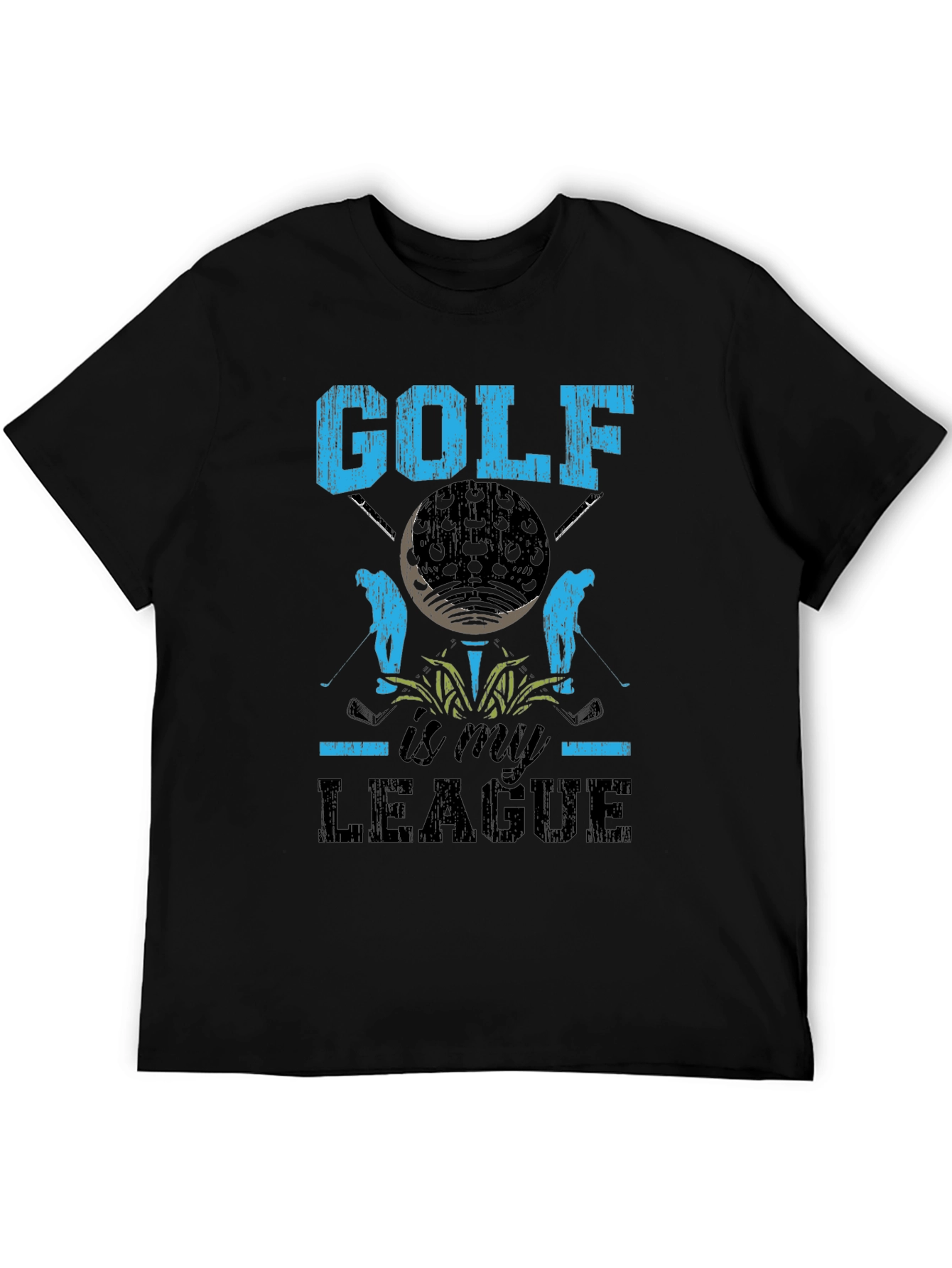 Golf Is My League Black Graphic Tee