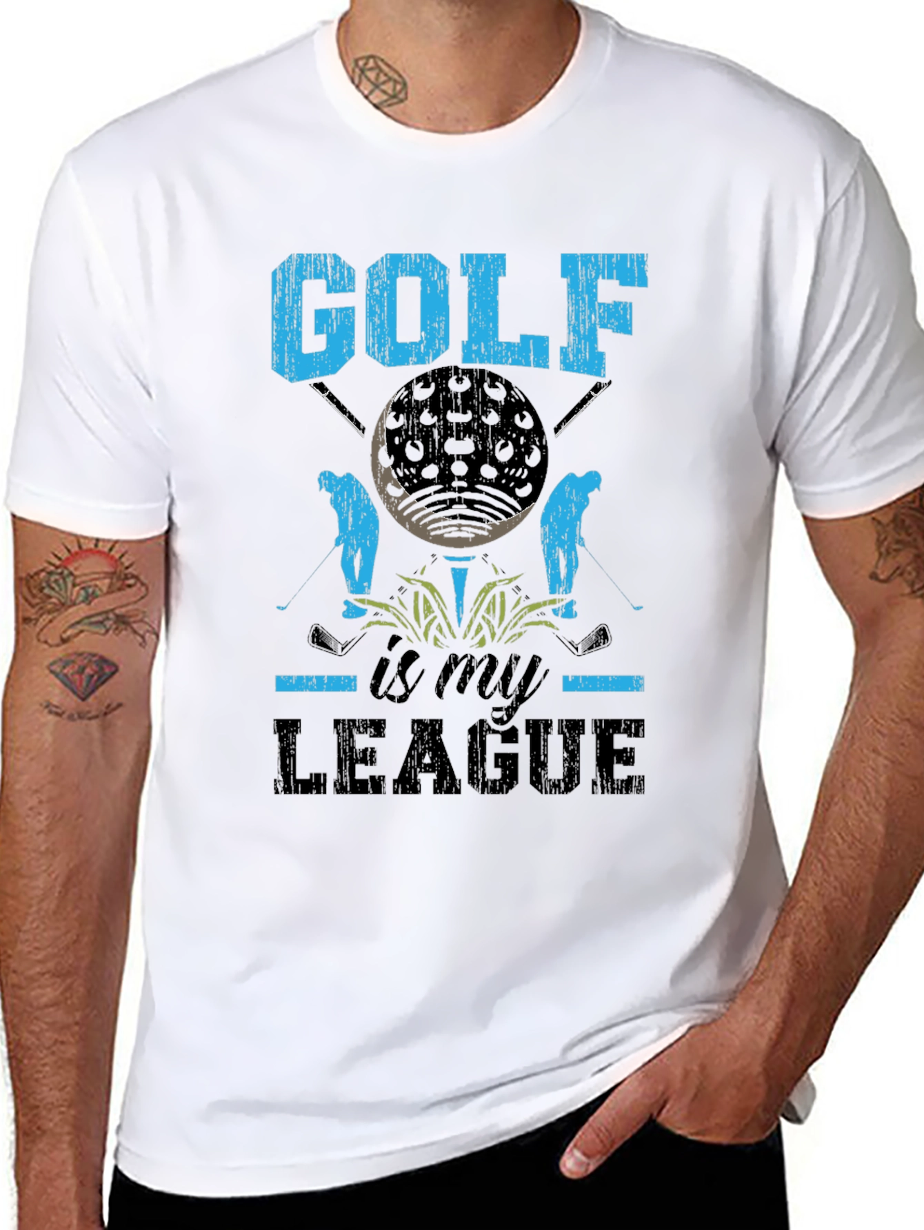 Golf Is My League Black Graphic Tee