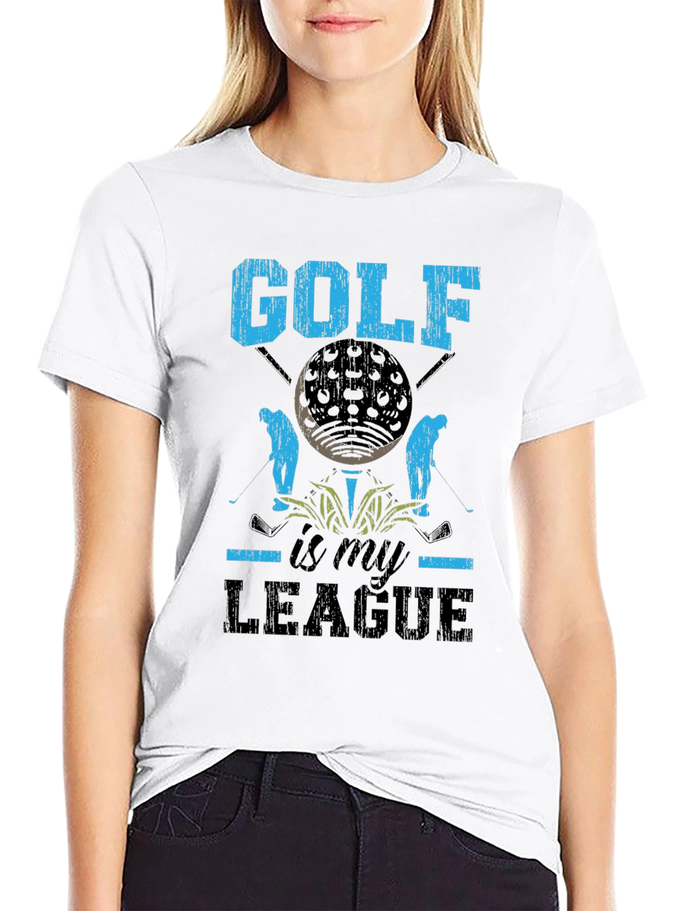 Golf Is My League Black Graphic Tee