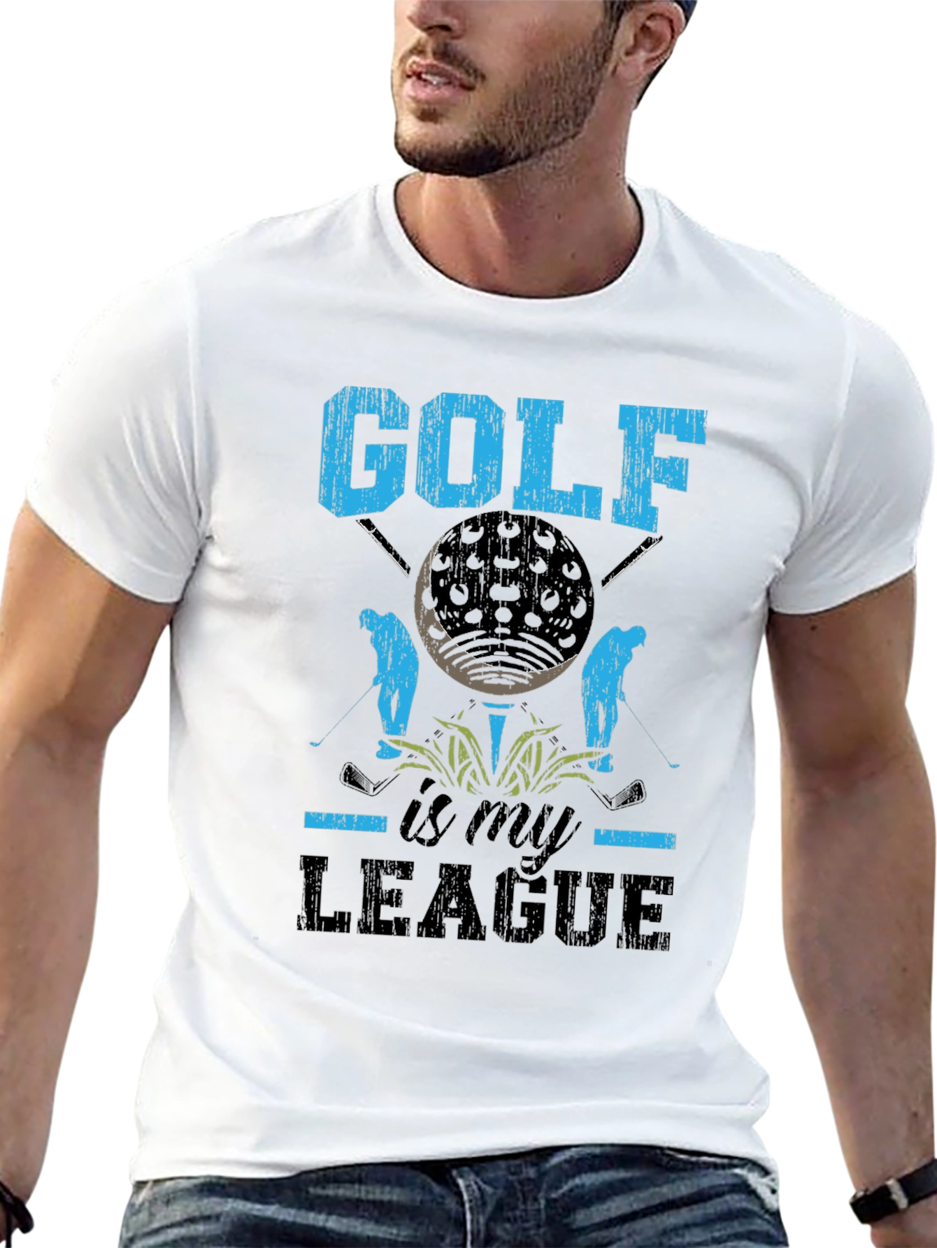 Golf Is My League Black Graphic Tee