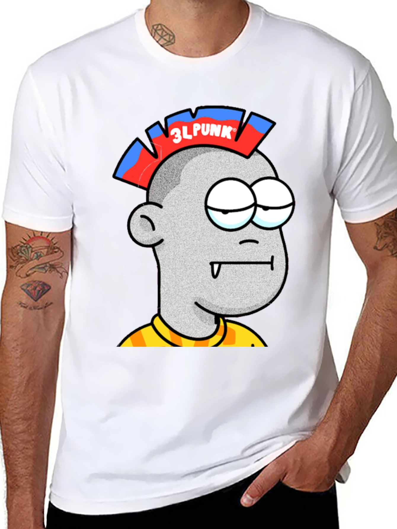 3LPUNK Cartoon Graphic T-Shirt