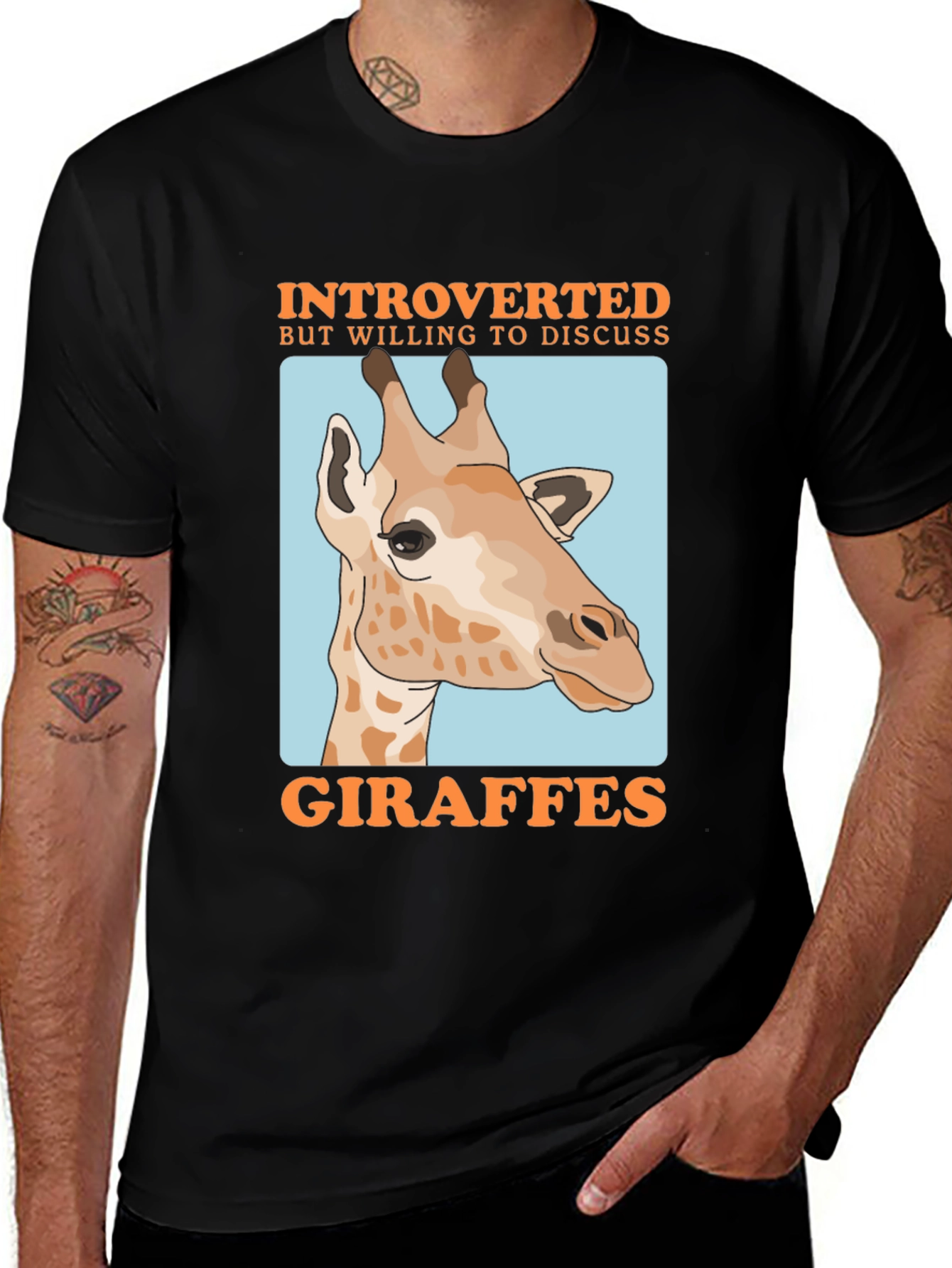 Introverted Giraffe Graphic T-Shirt