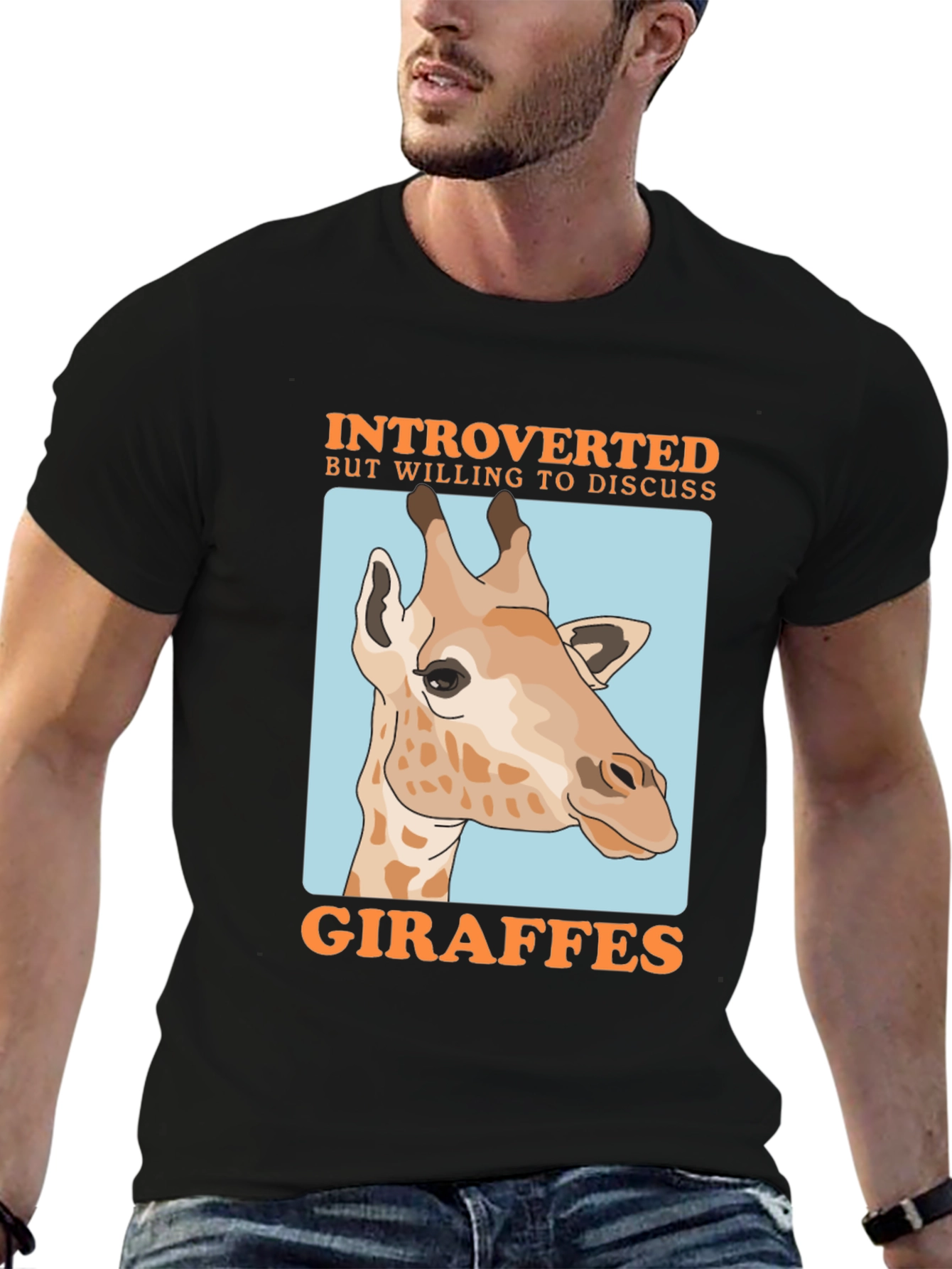 Introverted Giraffe Graphic T-Shirt