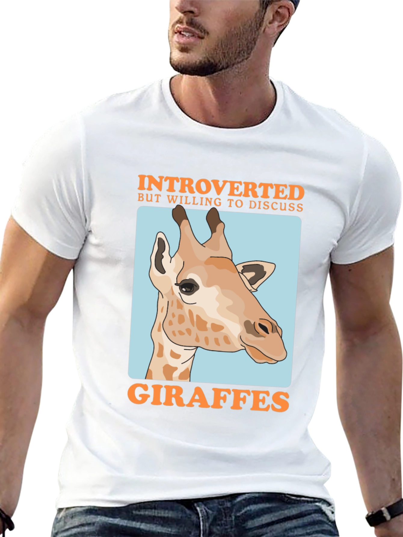 Introverted Giraffe Graphic T-Shirt