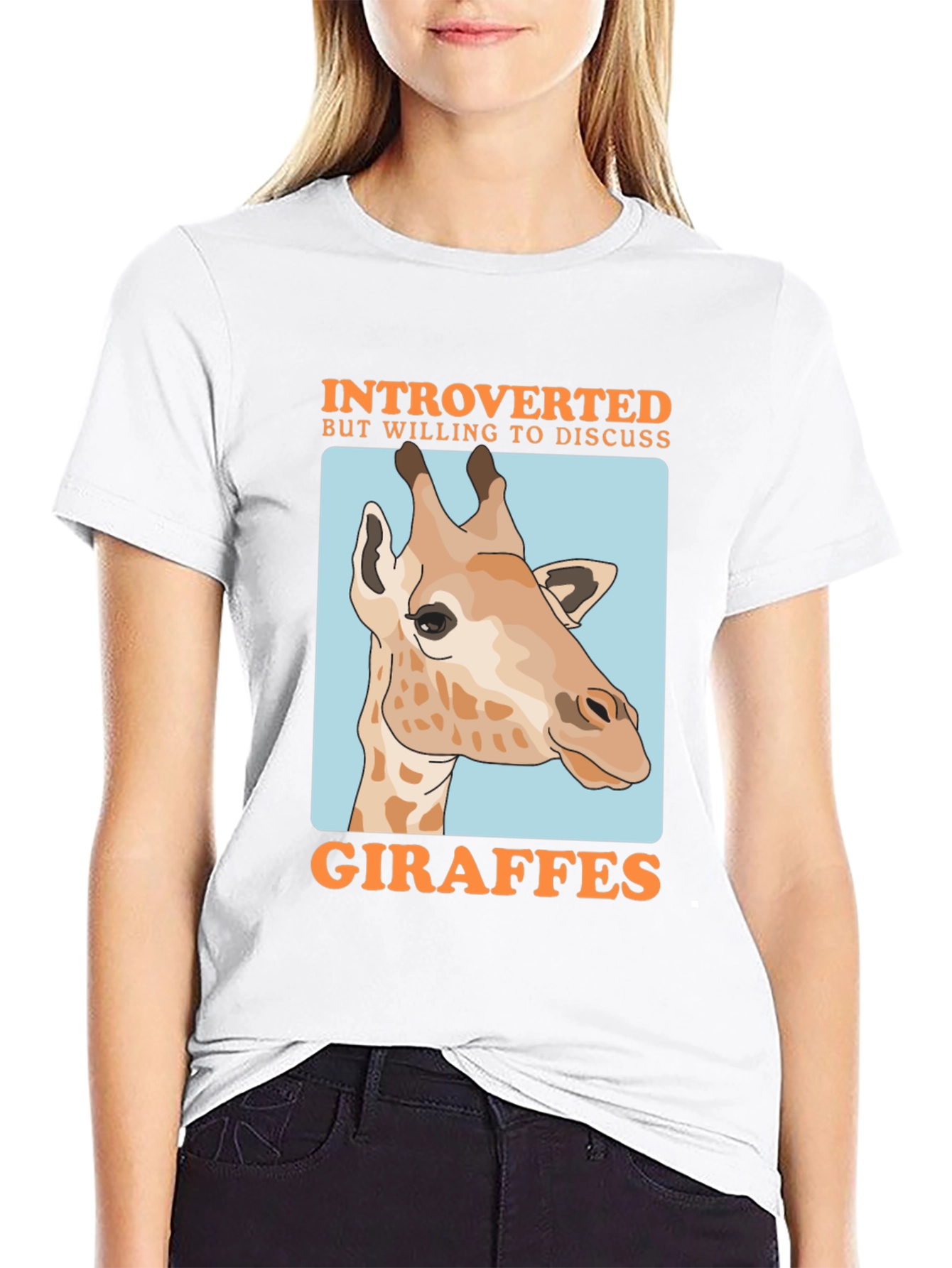 Introverted Giraffe Graphic T-Shirt