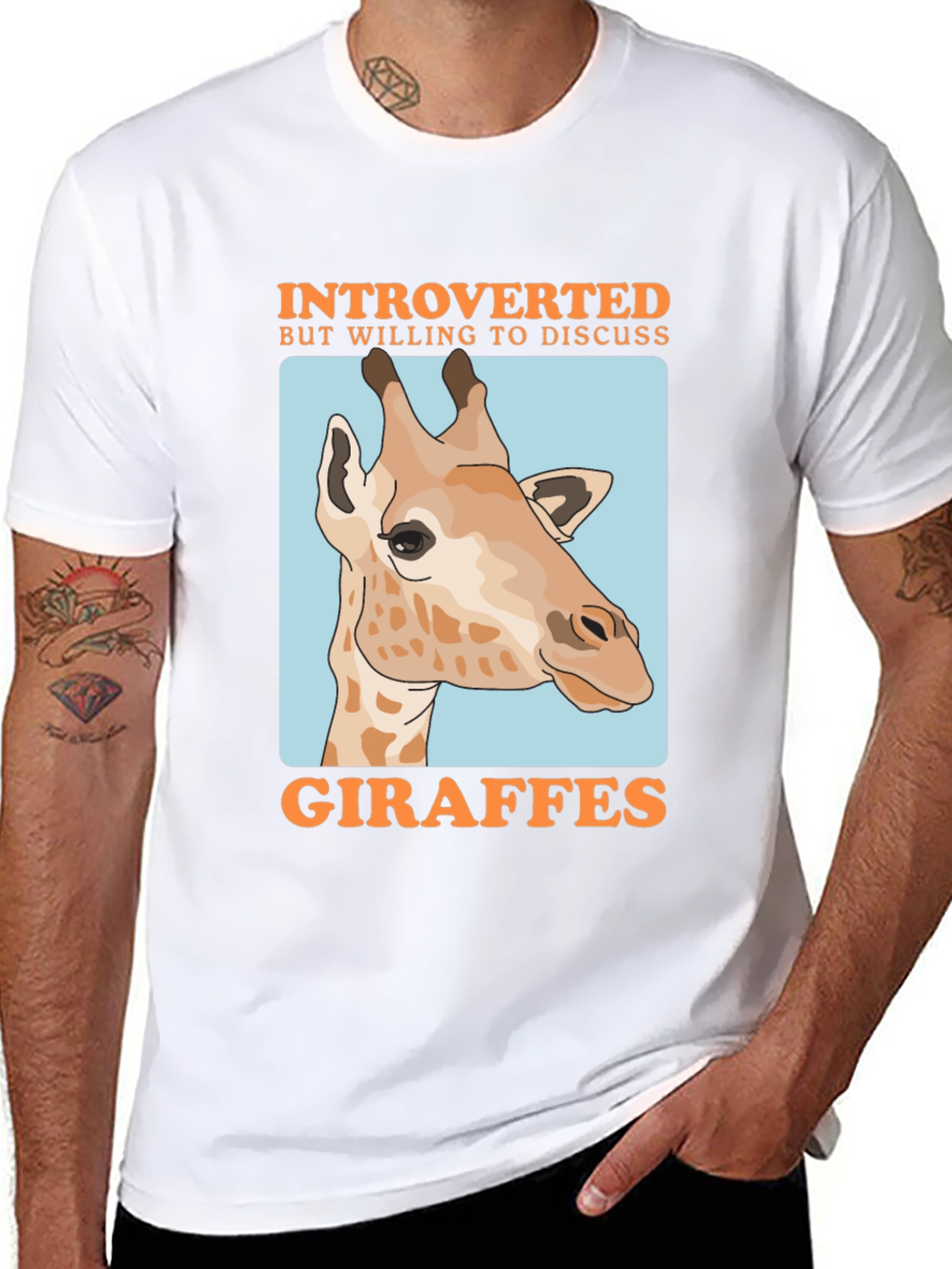 Introverted Giraffe Graphic T-Shirt