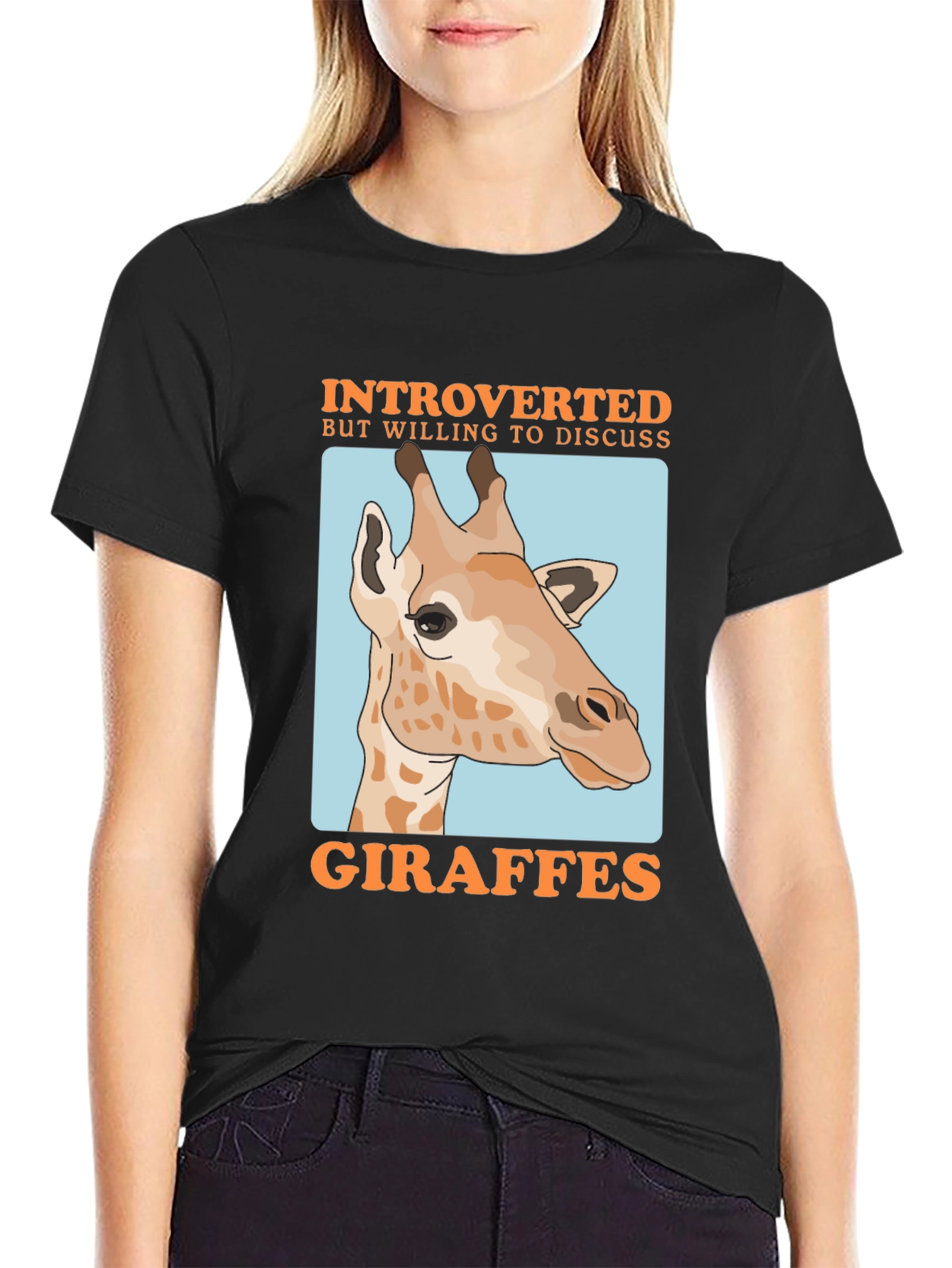 Introverted Giraffe Graphic T-Shirt